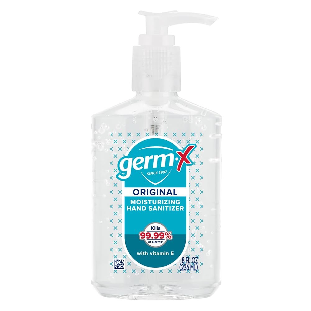 Germ-X Original Hand Sanitizer, 8 Fl Oz (Pack of 12), Less Drying Moisturizing Gel with Vitamin E, No Rinse Formula, Pump Bottle - Image 3