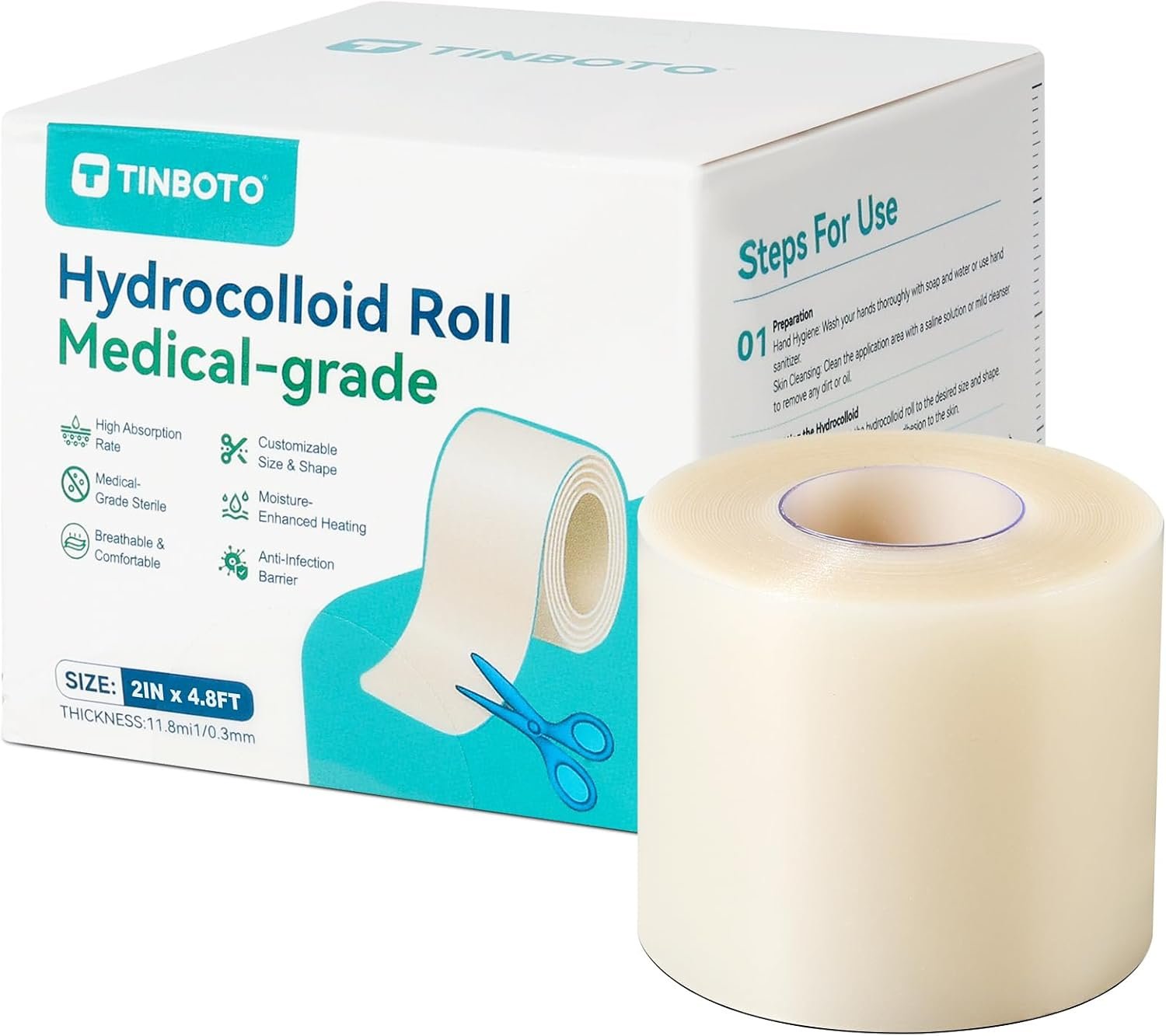 Hydrocolloid Roll for Wound Care, H...