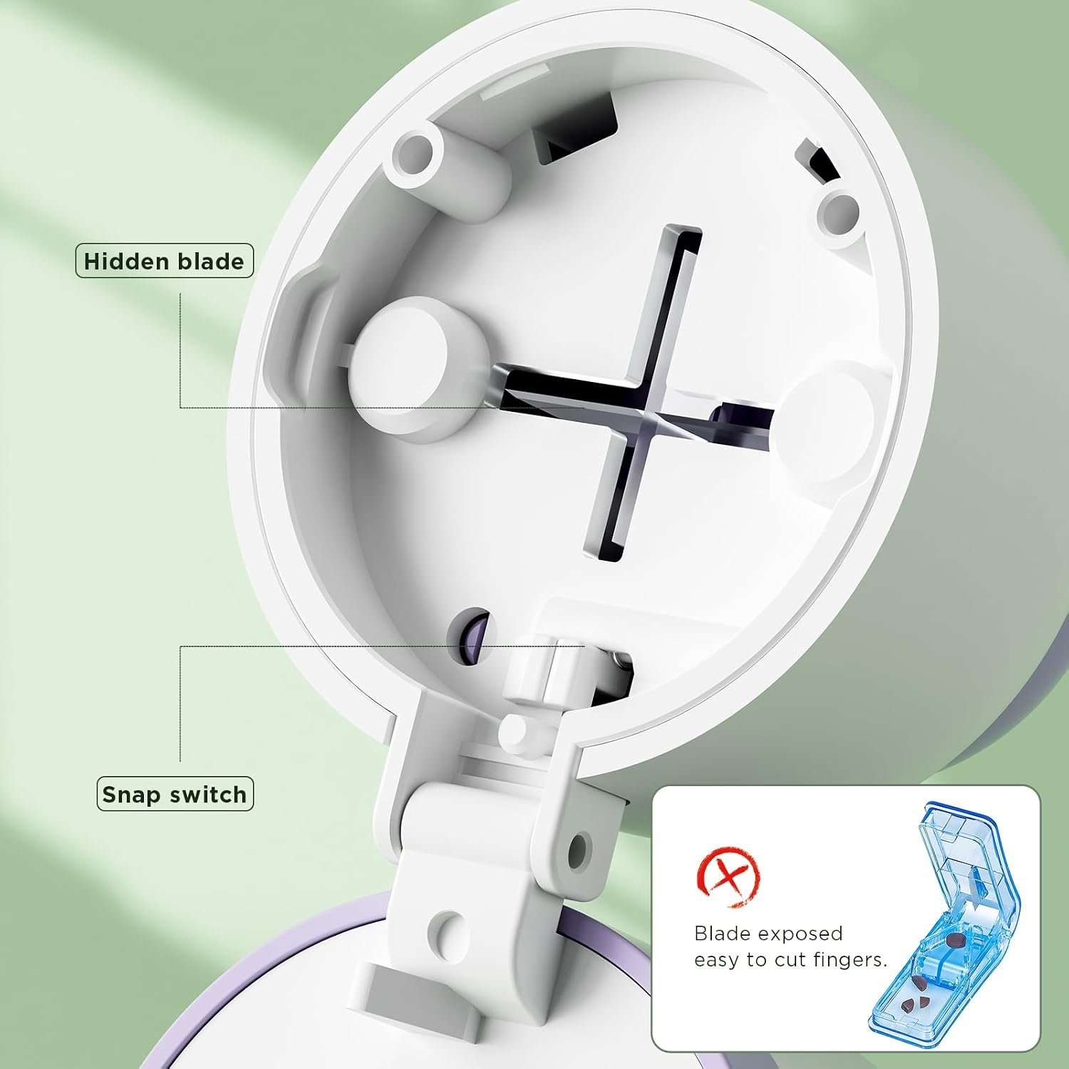 Pill Cutter 1/4 - Pill Splitter with Stainless Steel Blade for Cutting Small Pills or Large Pills in one Fourth, Suitable for Cuting Vitamins, Tablets (1-4 Blue) - Image 7
