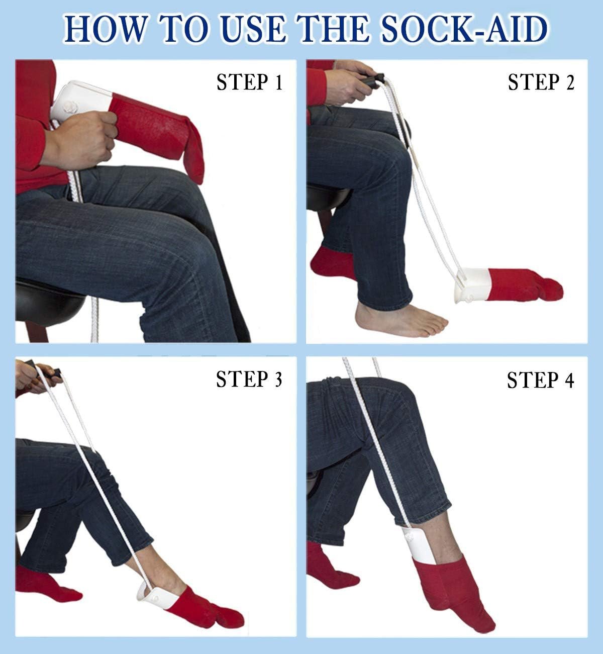 RMS Deluxe Sock Aid - Socks Helper with Foam Handles for Regular Socks | Help put on socks without bending, an independent dressing aid for limited mobility - Image 8