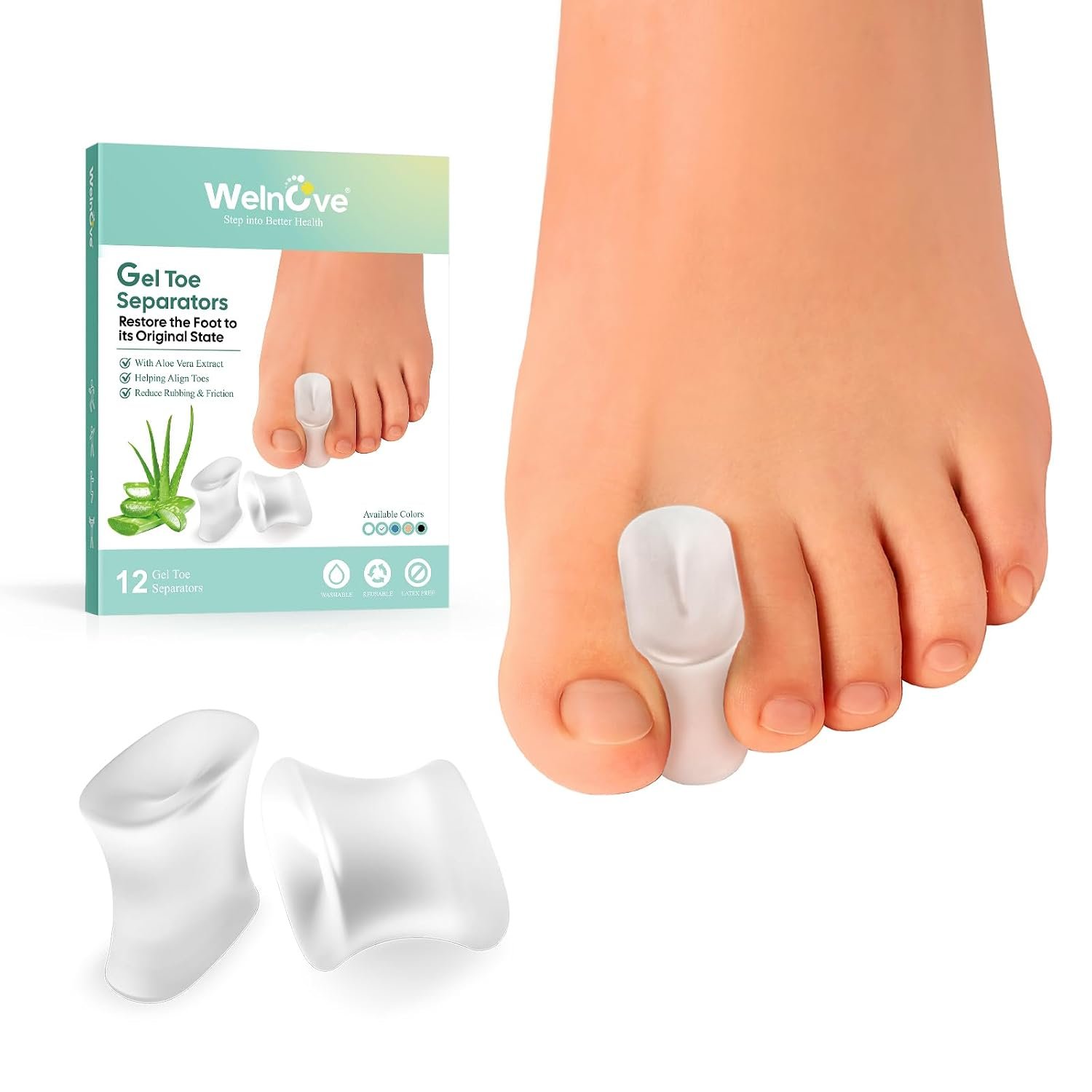 Welnove 12-Pack Gel Toe Separators ...