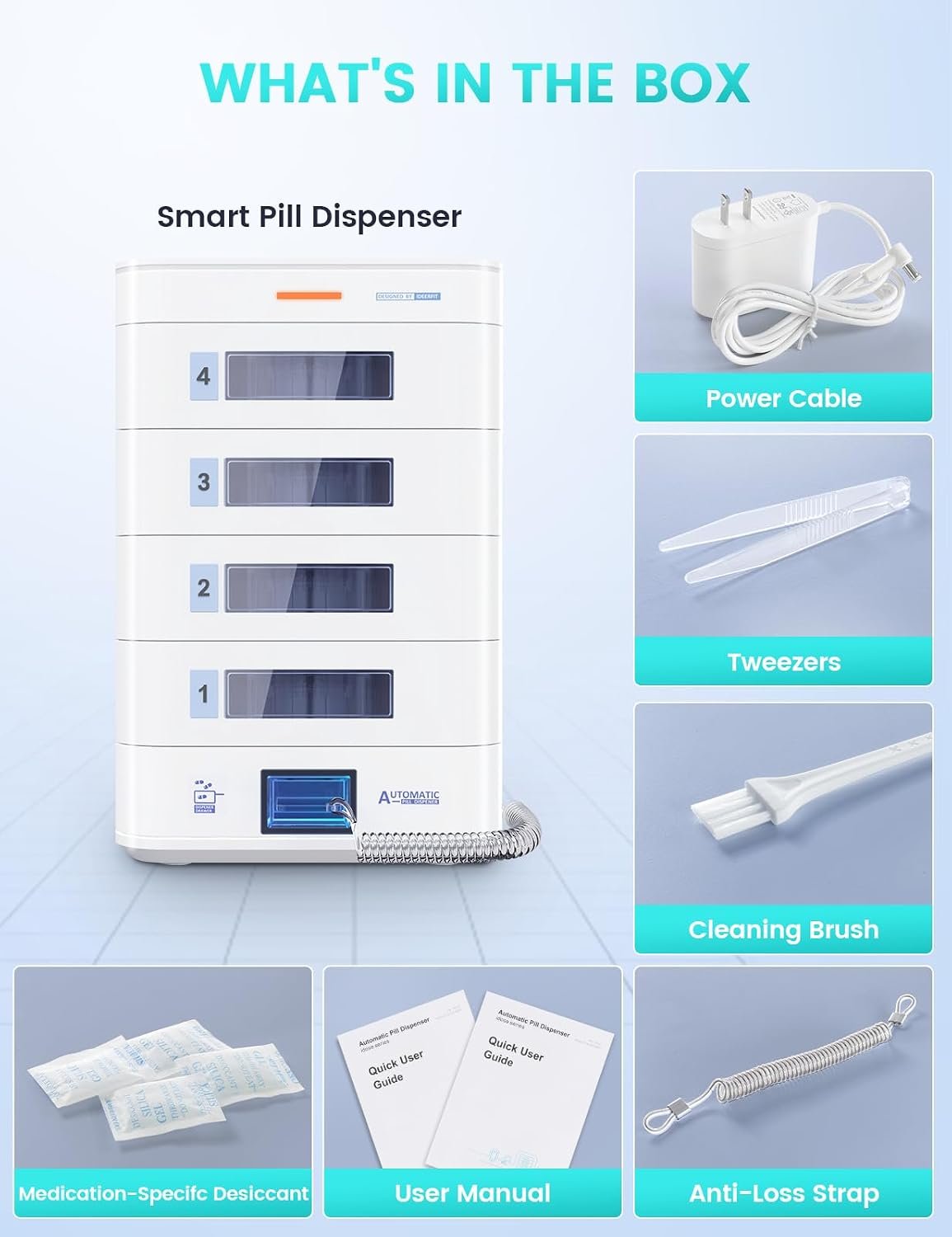 42-Day(1X) Automatic Pill Dispenser (Expandable Tray) – App & On-Device Setup by Family, LCD Display, Digital Lock, Sound & Light Alerts –Safe Medication Organizer for Dementia Seniors (3-Tray, White) - Image 7