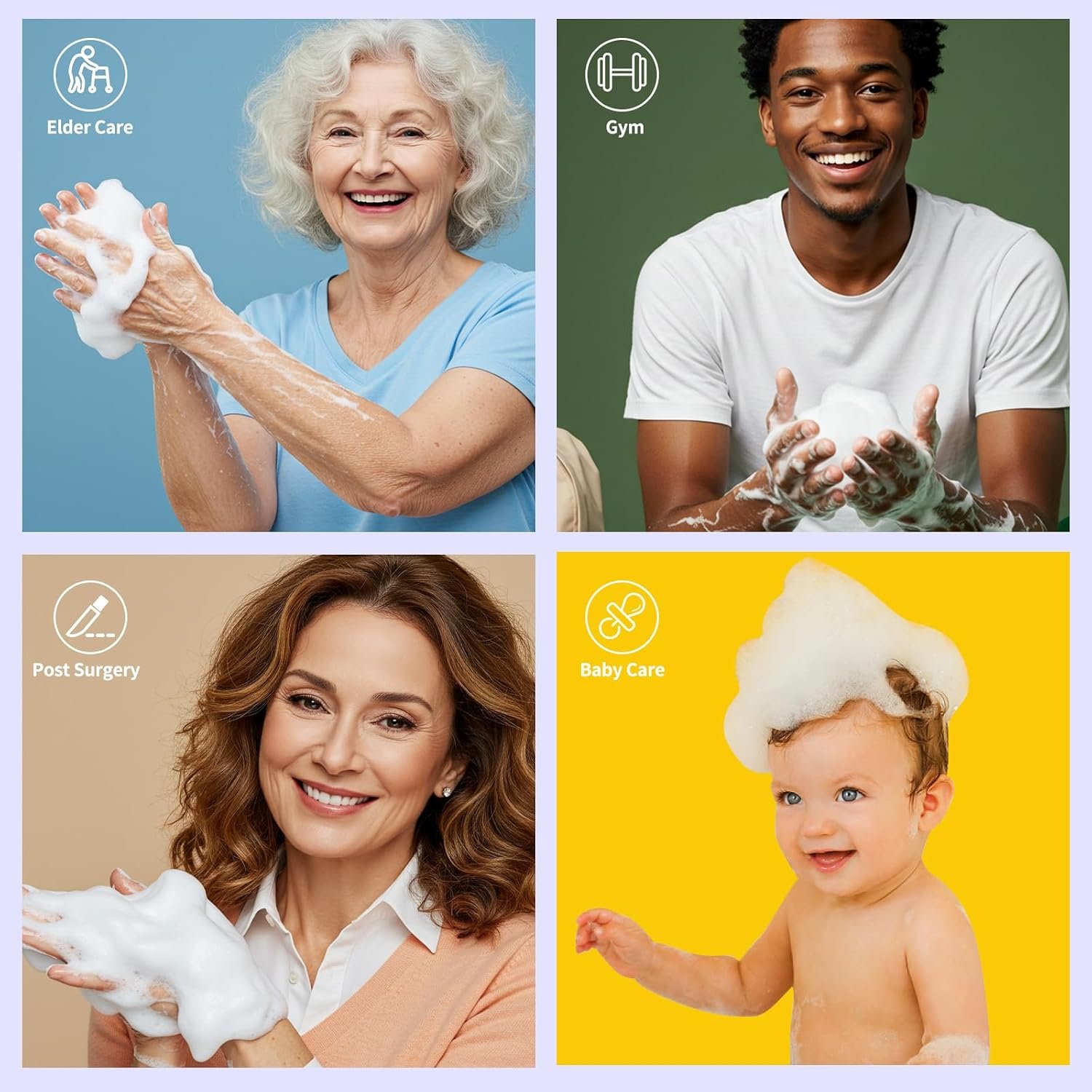 Hygienjoy Body Wipes for Adults Bath Sponges No Rinse -SINGLE USE Shower Wipe - DRY and SOAP INFUSED -Sturdy and No residue,for elderly care,post surgury,camping &GYM,Lavender Scent - Image 5