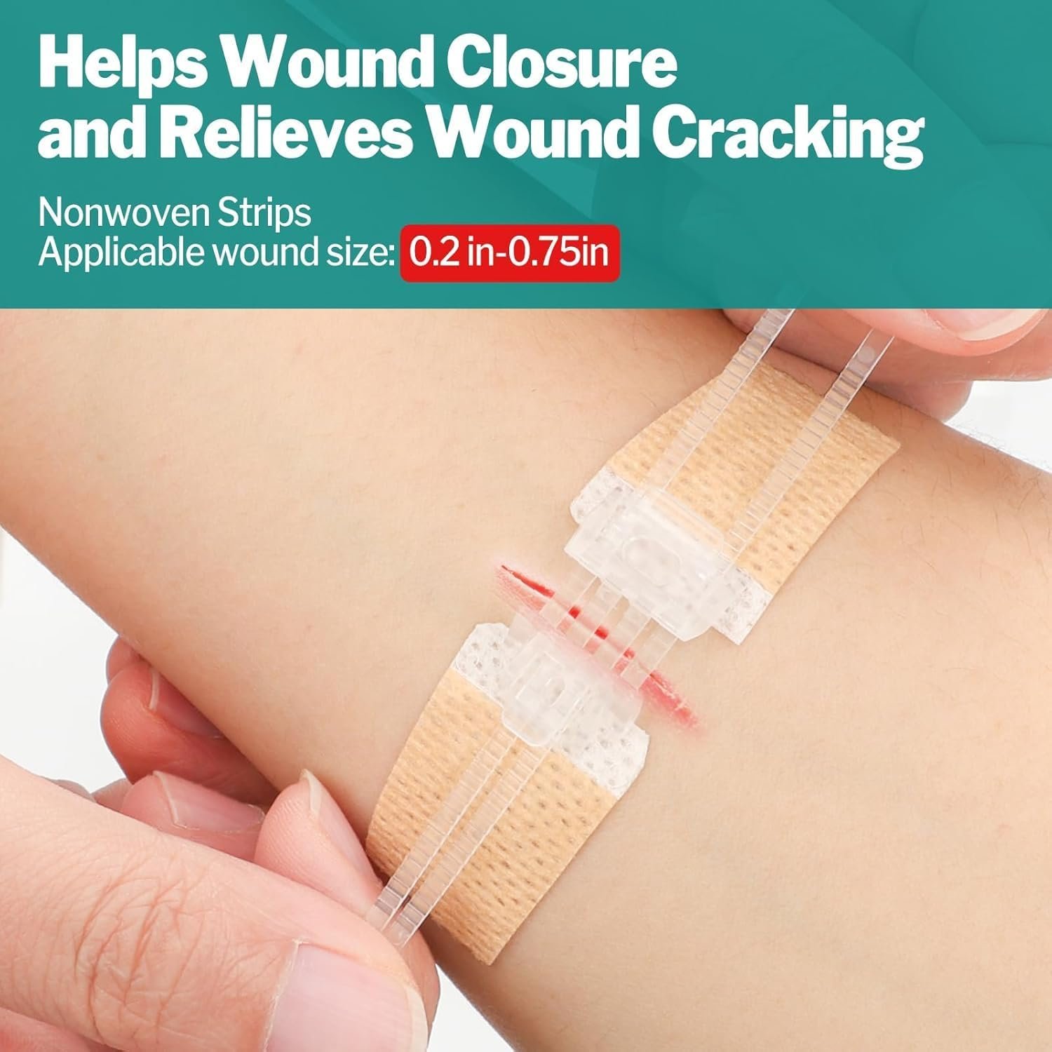 AZEN 28 Pack Wound Closure Strips, 3 Types Butterfly Bandages, Emergency Laceration Closure Kit, Repair Wounds Without Stitches, Quick Clot Zip Stitch Wound Closures Device - Image 3