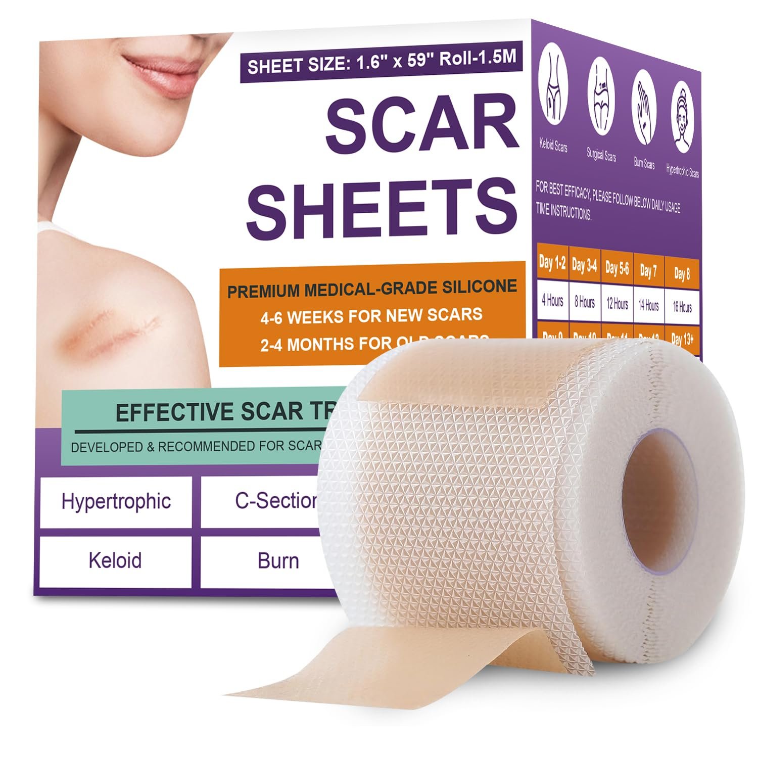 Silicone Scar Sheets, Medical Grade...