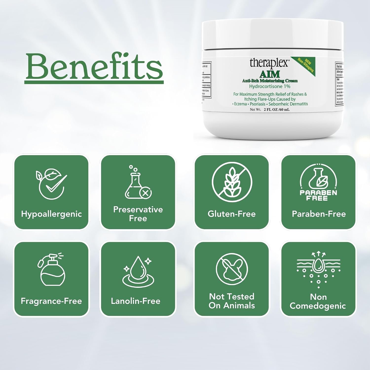 Theraplex AIM - Anti Itch Cream (2 oz) – 1% hydrocortisone for Itchy Skin Relief, moisturizing Cream for Eczema, Seborrheic Dermatitis. Safe for Kids. Relieves Itchy Skin with Maximum Strength. - Image 4