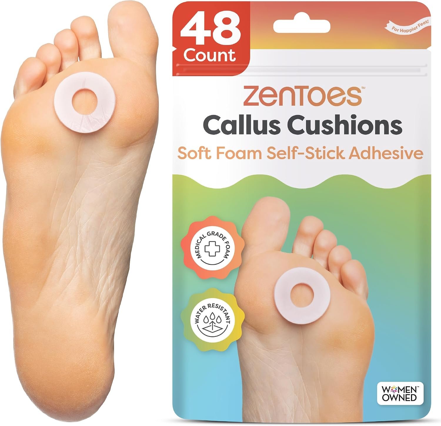 ZenToes Callus Cushions, Water-Resi...