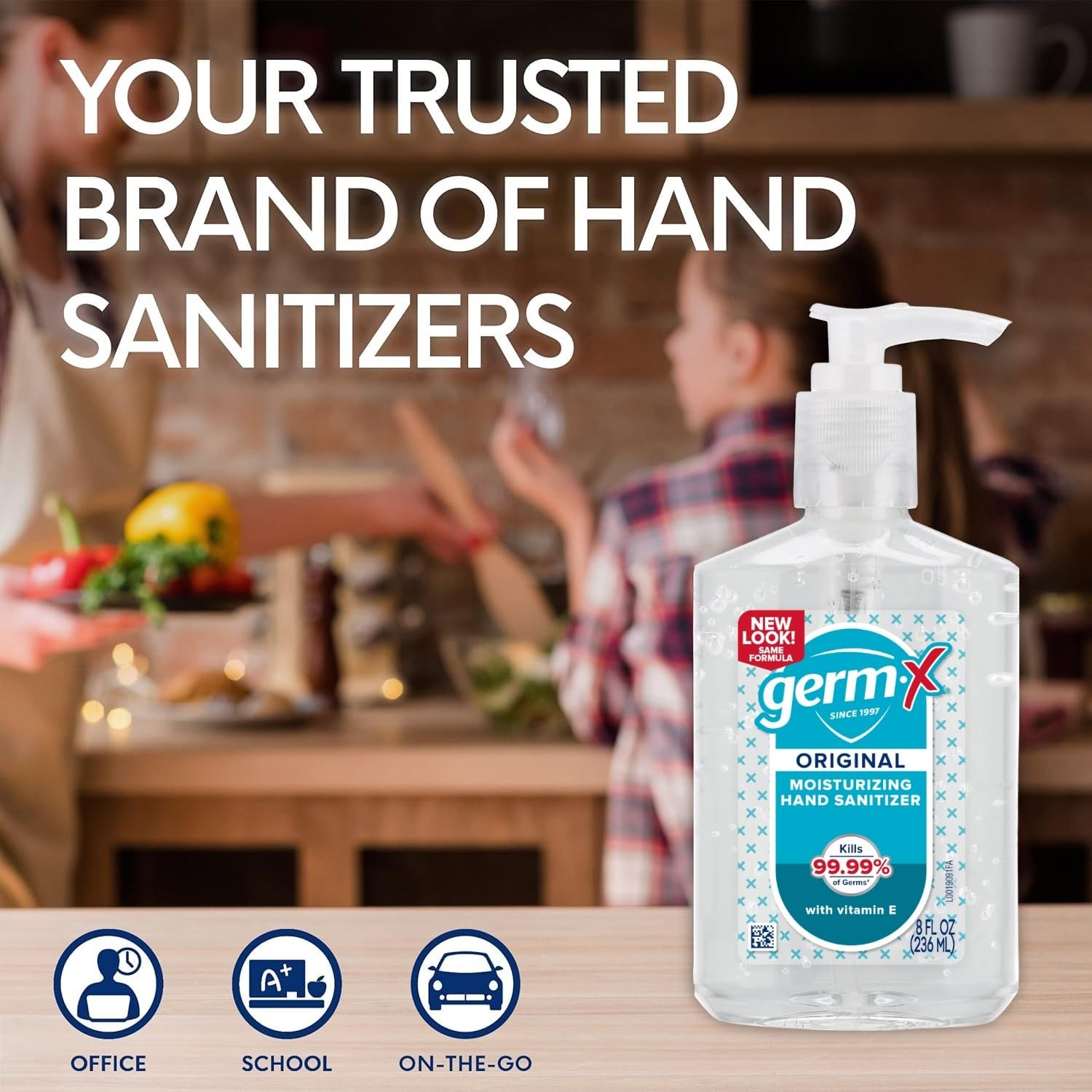 Germ-X Original Hand Sanitizer, 8 Fl Oz (Pack of 12), Less Drying Moisturizing Gel with Vitamin E, No Rinse Formula, Pump Bottle - Image 9
