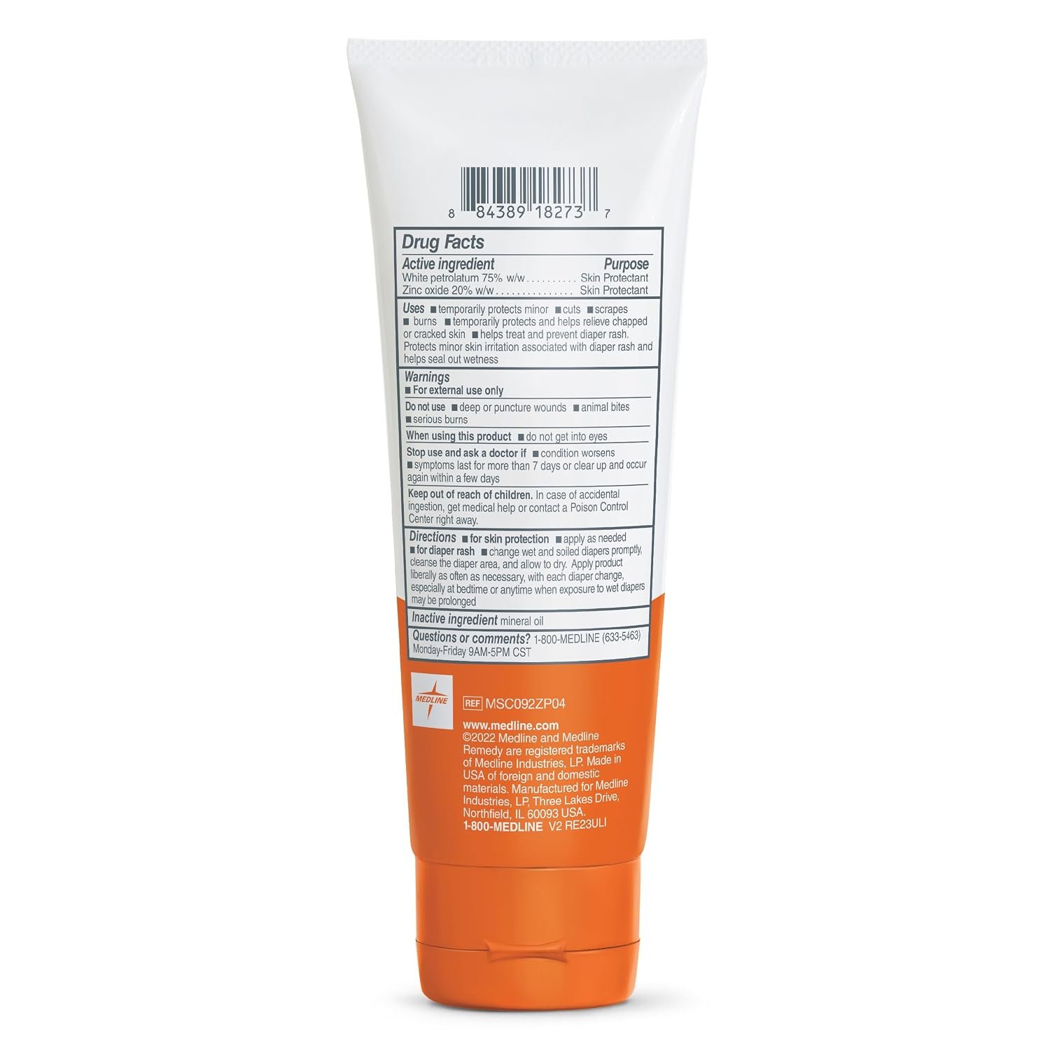 Medline Remedy Essentials Zinc Oxide Skin Protectant Paste (4 oz Tube), Unscented, Barrier, Incontinence Cream, Diaper Rash, Adults, Elderly, Hypoallergenic, Paraben Free - Image 7
