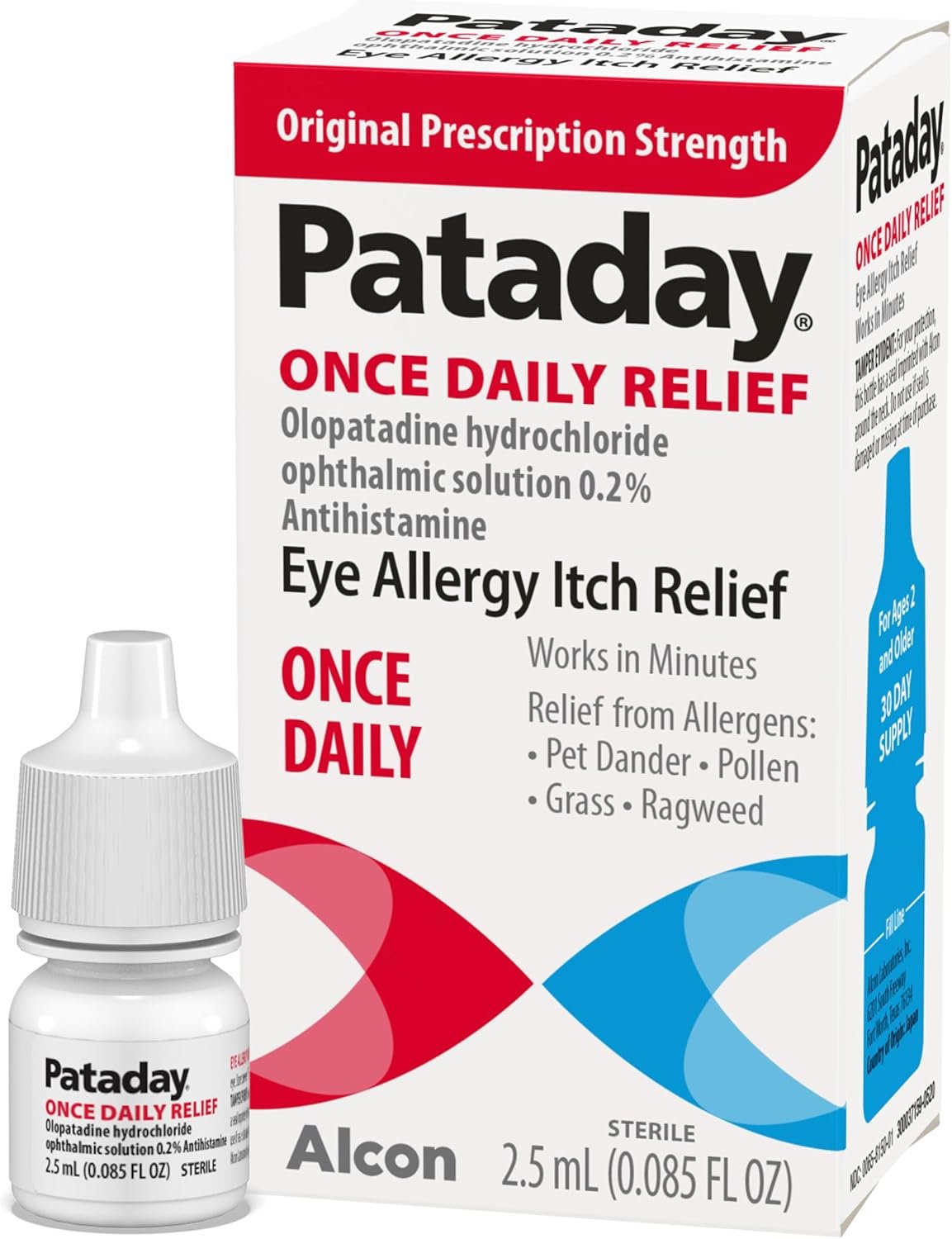 Pataday Once Daily Allergy Eye Drops, Antihistamine for Itchy Eyes, 2.5 mL