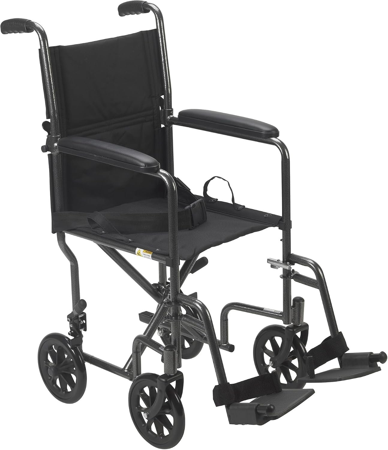 Drive Medical Folding Transport Wheelchair, Swing-Away Footrest, Silver | Lightweight Transport Wheelchair Folds for Easy Storage and Travel with Swing-Away Footrest for Simple Transfers