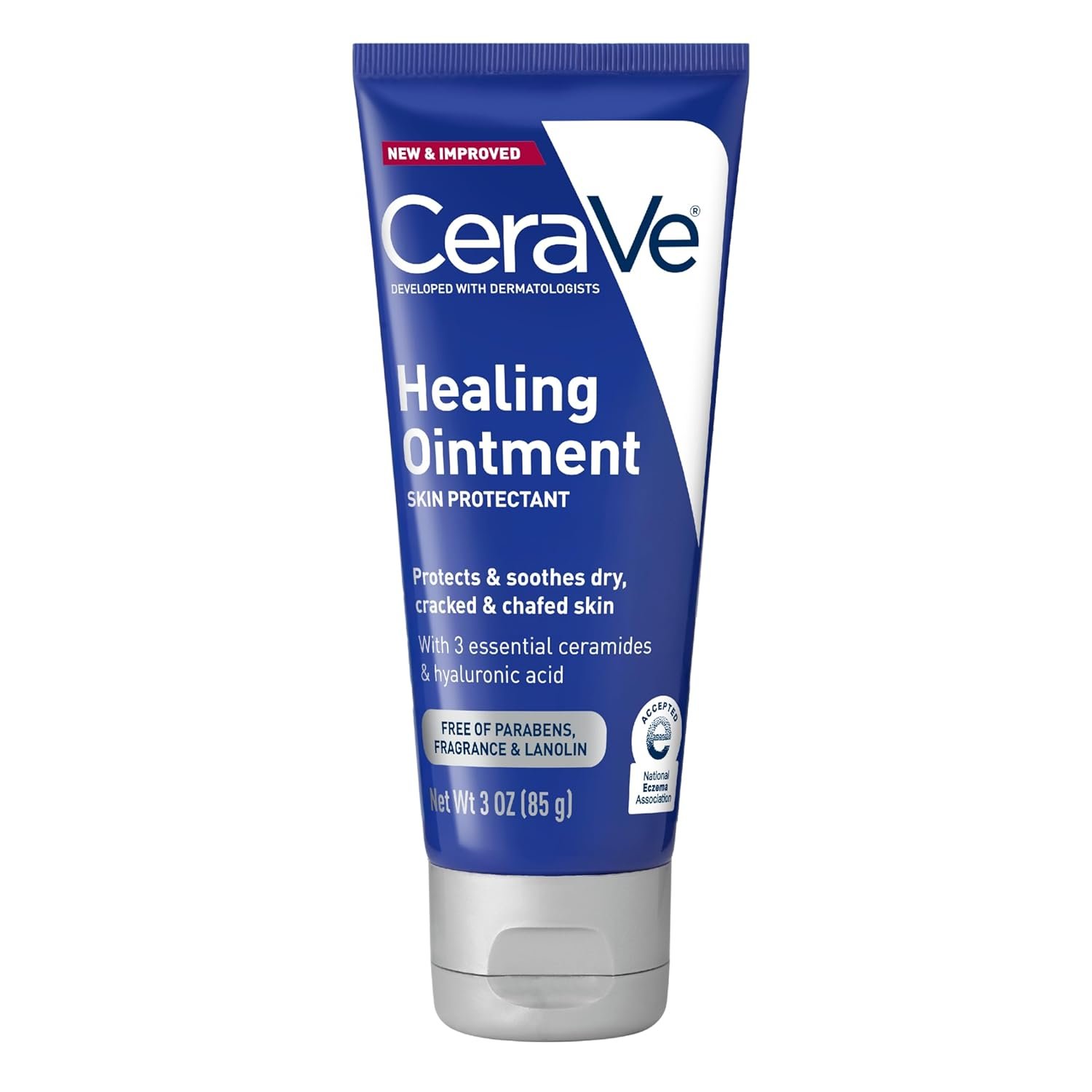 CeraVe Healing Ointment, Hyaluronic Acid Skin Protectant for Dry Skin, 3oz | Skin Care, Body Care, Barrier Cream, Skin Barrier Repair, Ceramides, Petrolatum, Lanolin Free, For Cracked, Chafed Skin