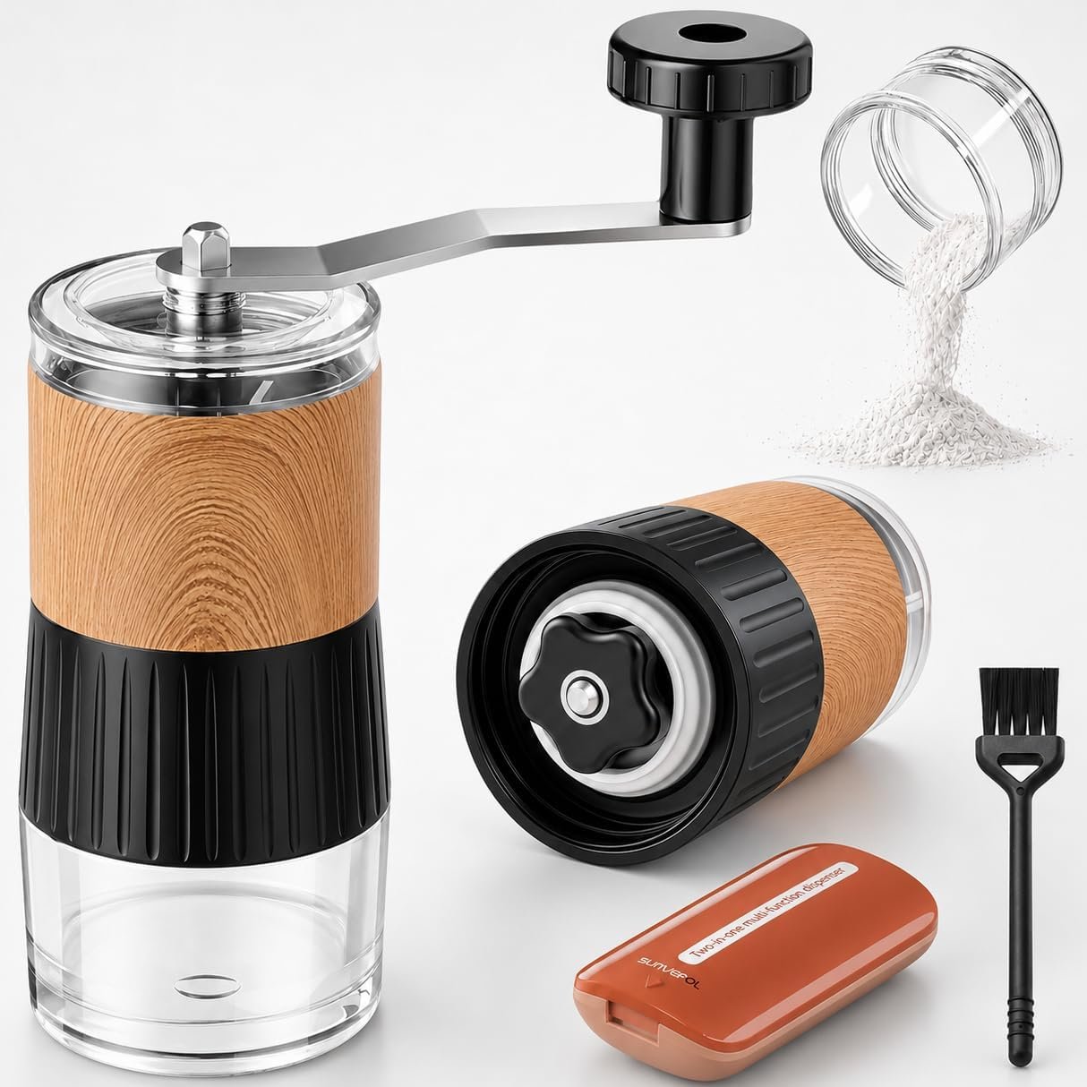 Small Portable Pill Crusher Grinder to Fine Powder for Elderly (Wood) | Crushes Multiple Pills, Small and Large Medication and Vitamin Tablets, Great for Feeding Tube, Kids, Pets - Ideal for Travel