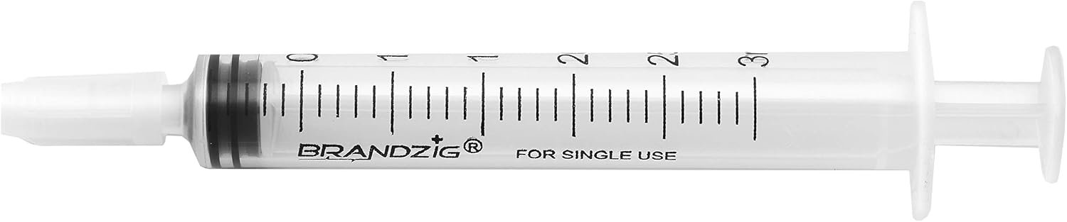 3ml Syringe With Cap (100 Pack) | Oral Dispenser Without Needle, Luer Slip Tip | Individually Wrapped Medicine Dropper For Infants & Pets - Image 3