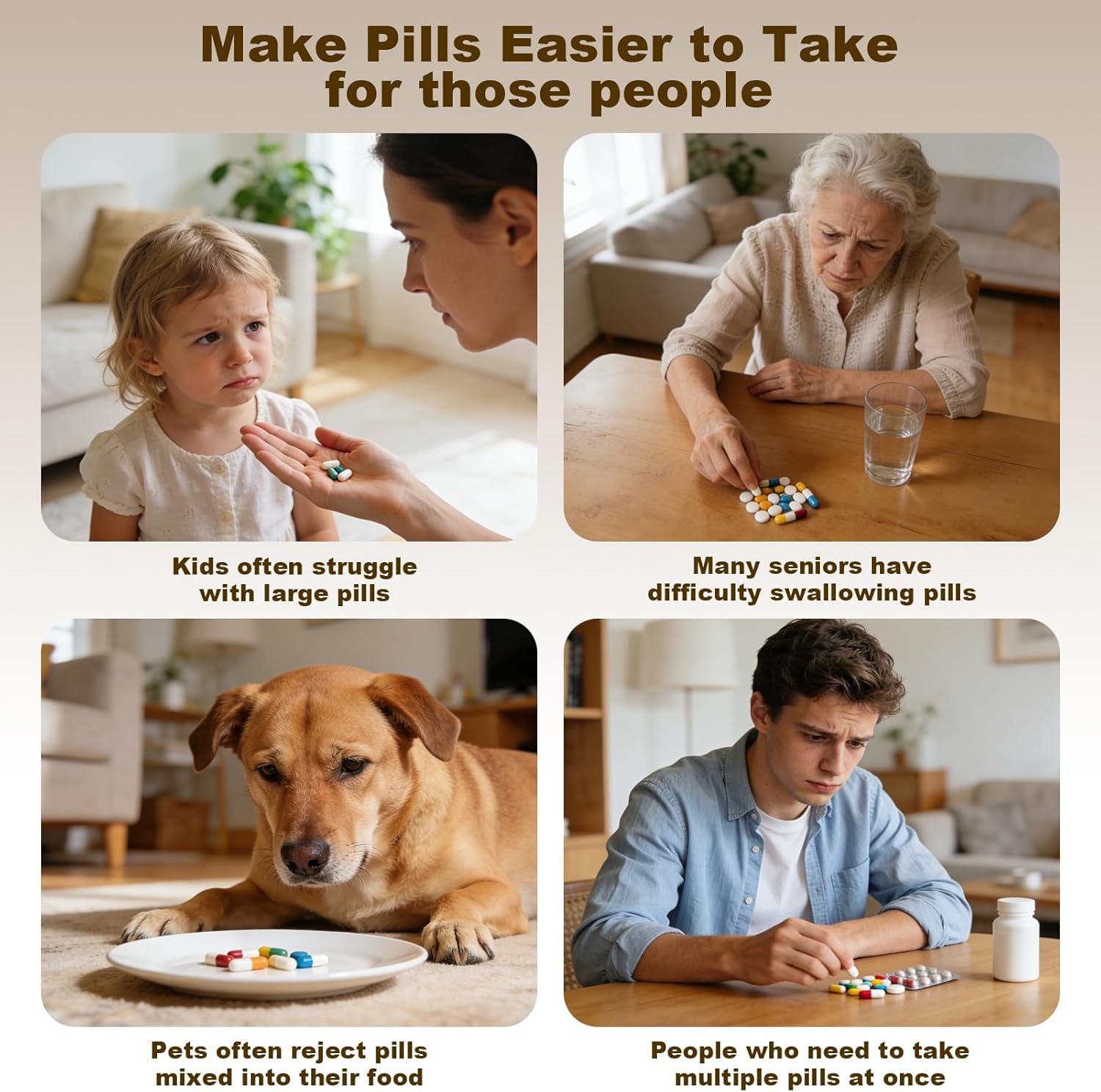 Small Portable Pill Crusher Grinder to Fine Powder for Elderly (Wood) | Crushes Multiple Pills, Small and Large Medication and Vitamin Tablets, Great for Feeding Tube, Kids, Pets - Ideal for Travel - Image 6