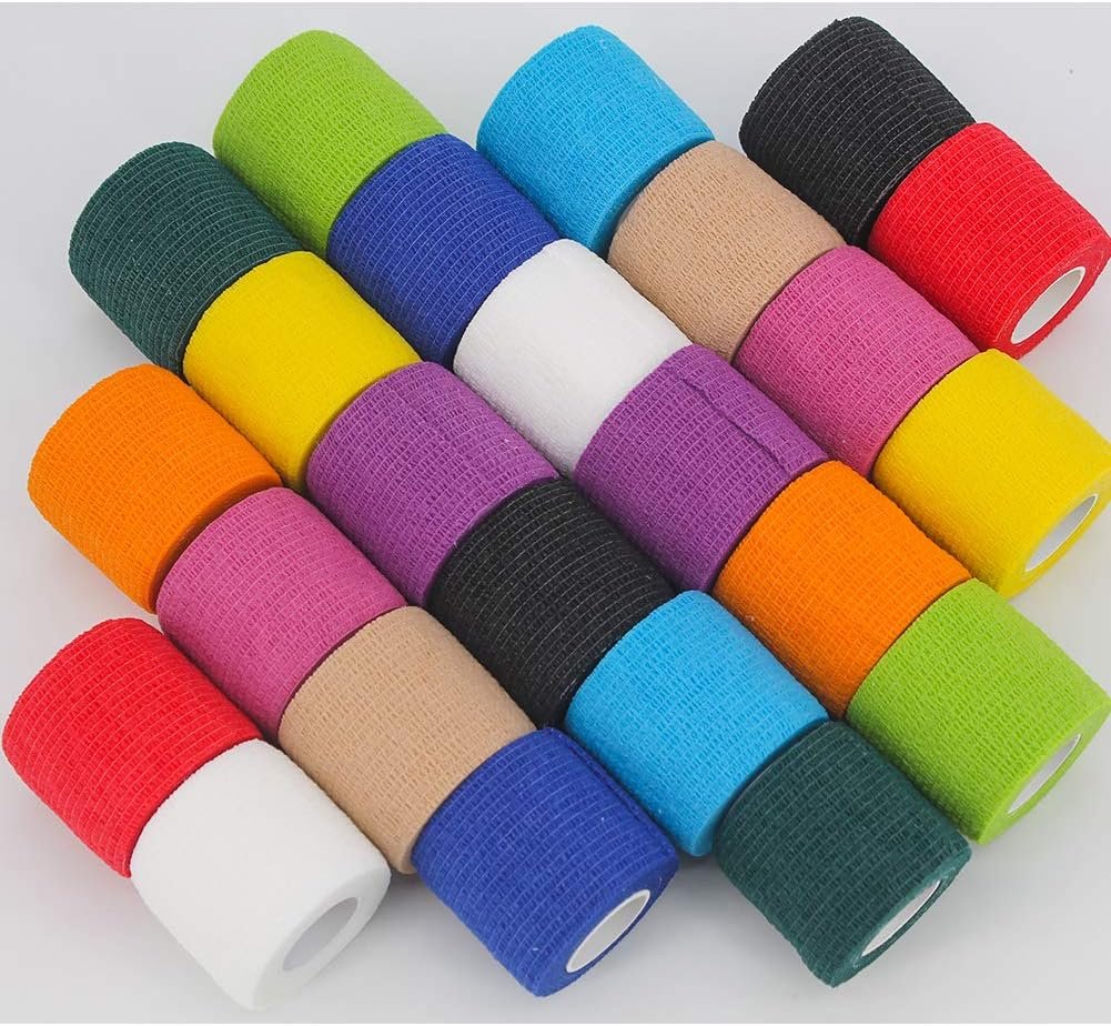 24 Pack Self Adhesive Bandage Wrap 2 Inch, Athletic Elastic Non Woven Cohesive Bandage for Sports, Wrist, Ankle Sprains, Swelling and Vet Wrap (Rainbow) - Image 8