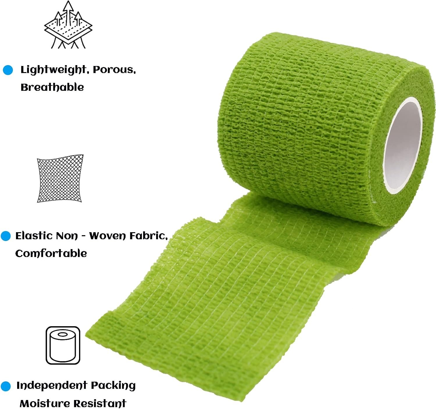 24 Pack Self Adhesive Bandage Wrap 2 Inch, Athletic Elastic Non Woven Cohesive Bandage for Sports, Wrist, Ankle Sprains, Swelling and Vet Wrap (Rainbow) - Image 3
