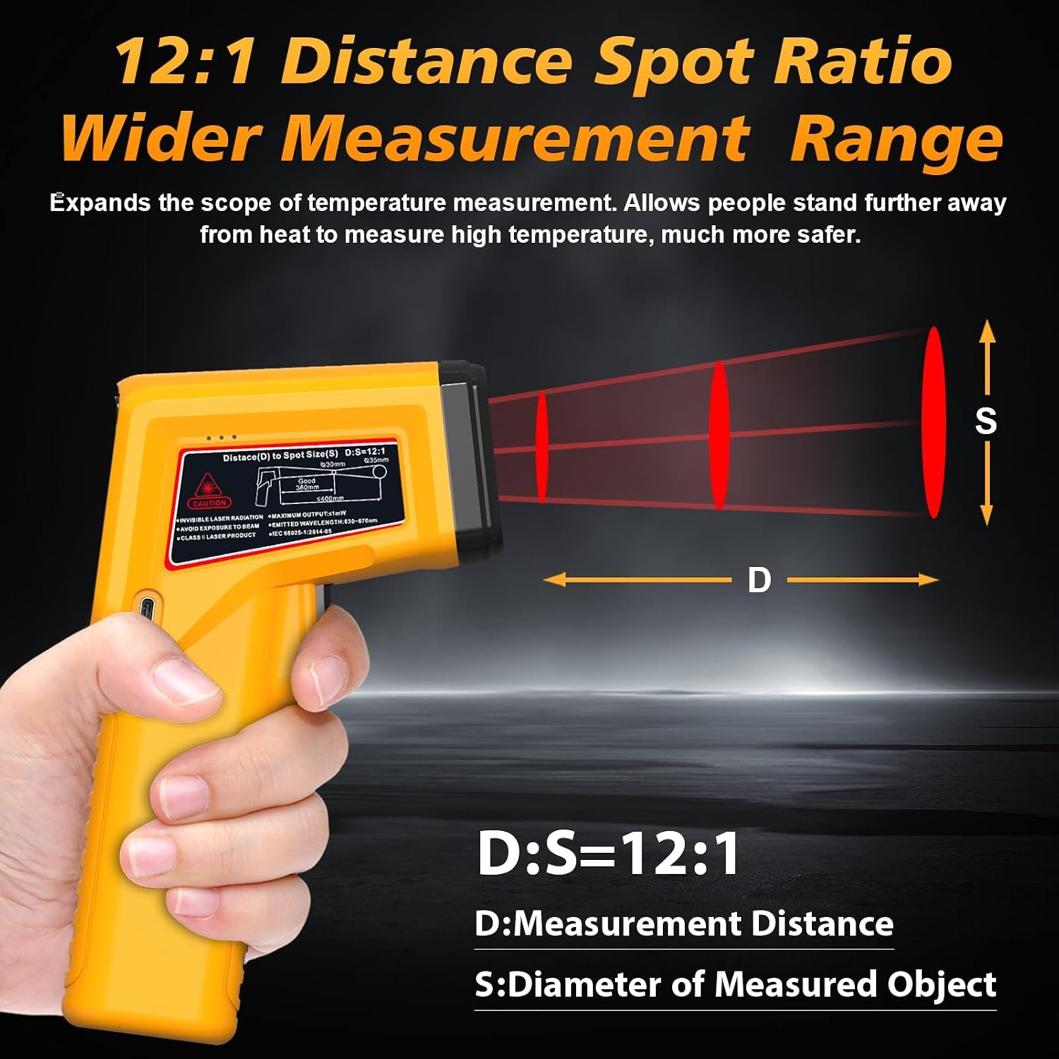 FKM Rechargeable Infrared Thermometer Gun,13-Point Laser-High Precision | -58°F~1472°F Non-Contact Laser Thermometer Gun,Digital IR Temperature Gun for Cooking,Griddle,Oven,HVAC,Automotive,Industrial - Image 7