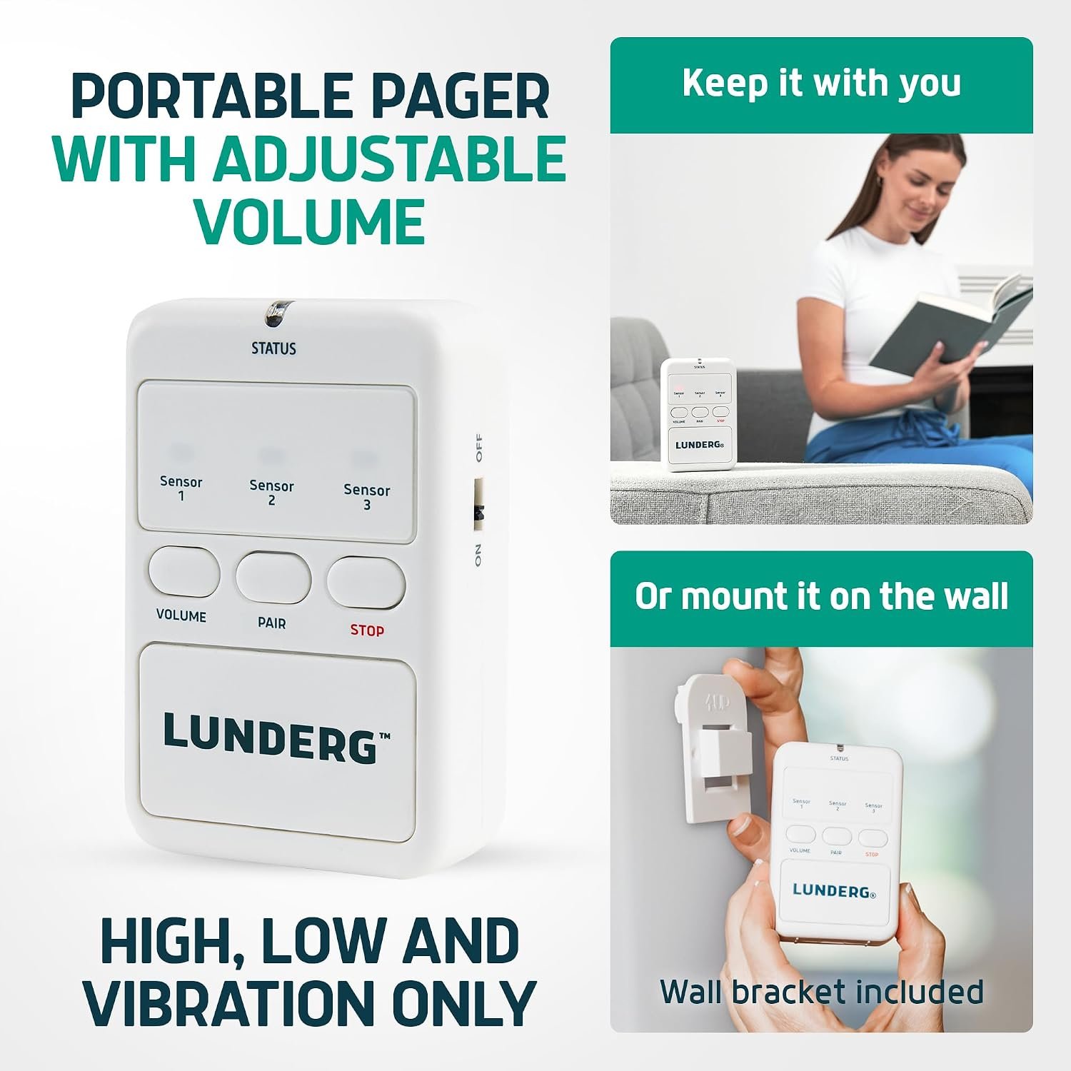 Lunderg Wireless Early Alert Bed Alarm System for Elderly & Fall Prevention | Alerts Caregivers Before They Get Up. No Loud In-Room Alarm To Frighten Your Loved One. Great For Dementia Care. US Company. - Image 4