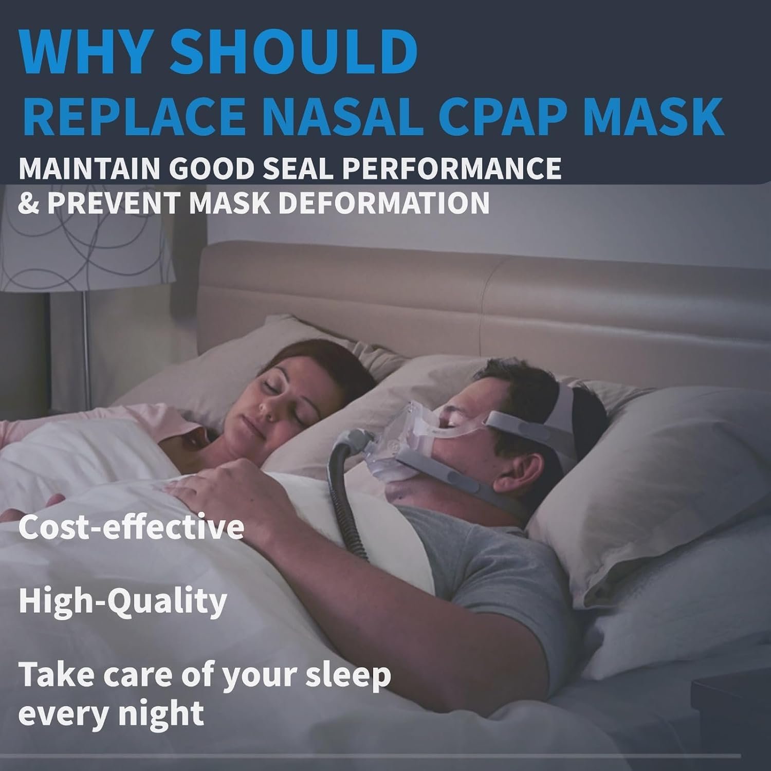 Full Face CPAP Mask, Full Cover Replacement Kit, Comfort Series Nasal CPAP MASK, Cpap Masks Includes Headgear, Cushion, Frame and Elbow(L) - Image 6