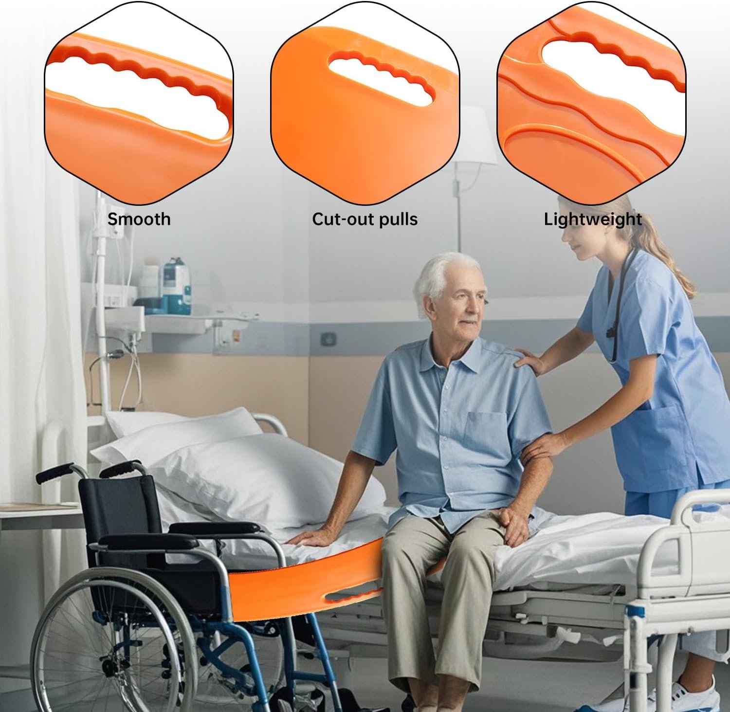 Transfer Board and Slide Board for transferring, Sliding Board Transfer to Wheelchair ,Patient Transfer ,Transfer Boards from Wheelchair to Car, Toilet, Tub, Slide Sheet, (Patented Product) - Image 6