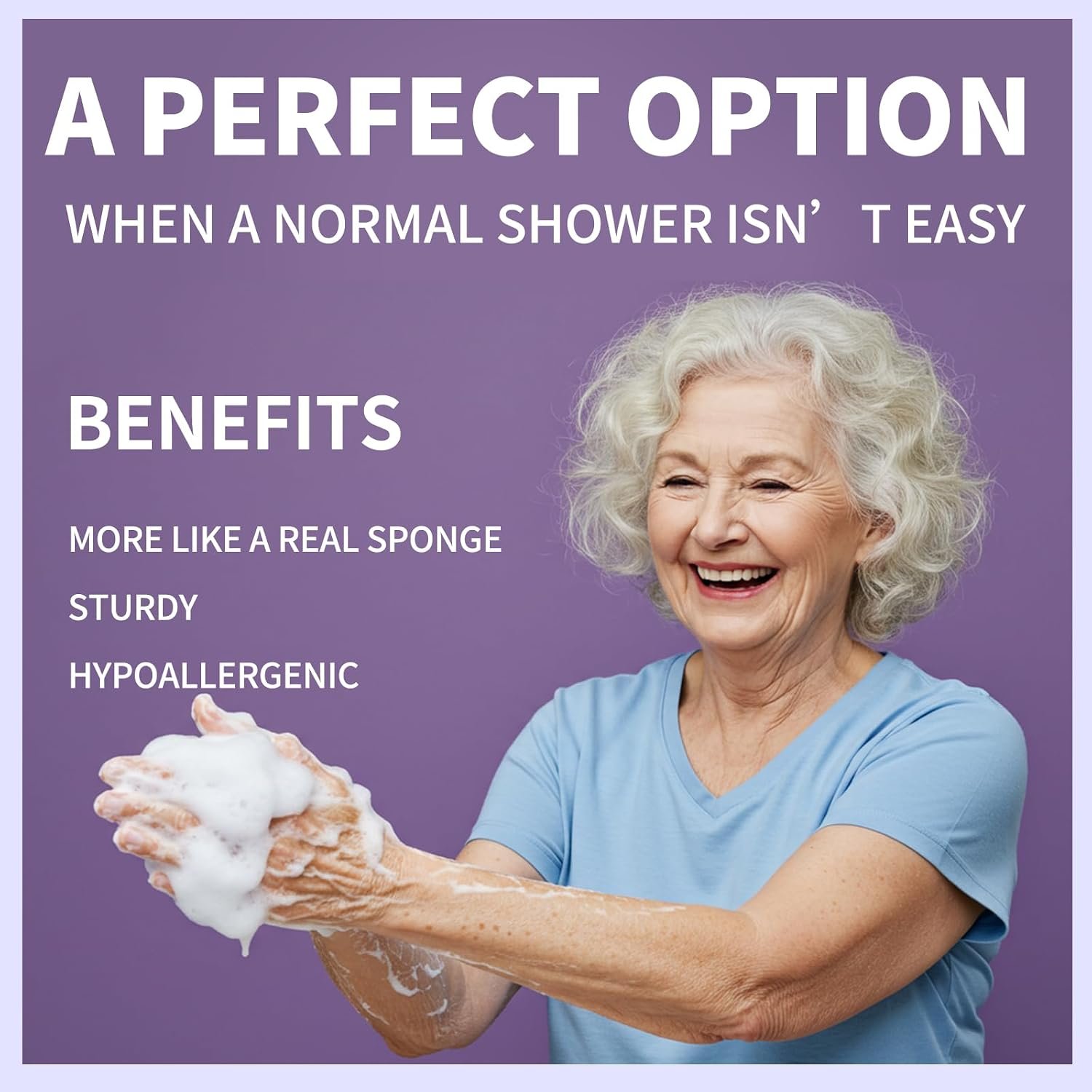 Hygienjoy Body Wipes for Adults Bath Sponges No Rinse -SINGLE USE Shower Wipe - DRY and SOAP INFUSED -Sturdy and No residue,for elderly care,post surgury,camping &GYM,Lavender Scent - Image 6