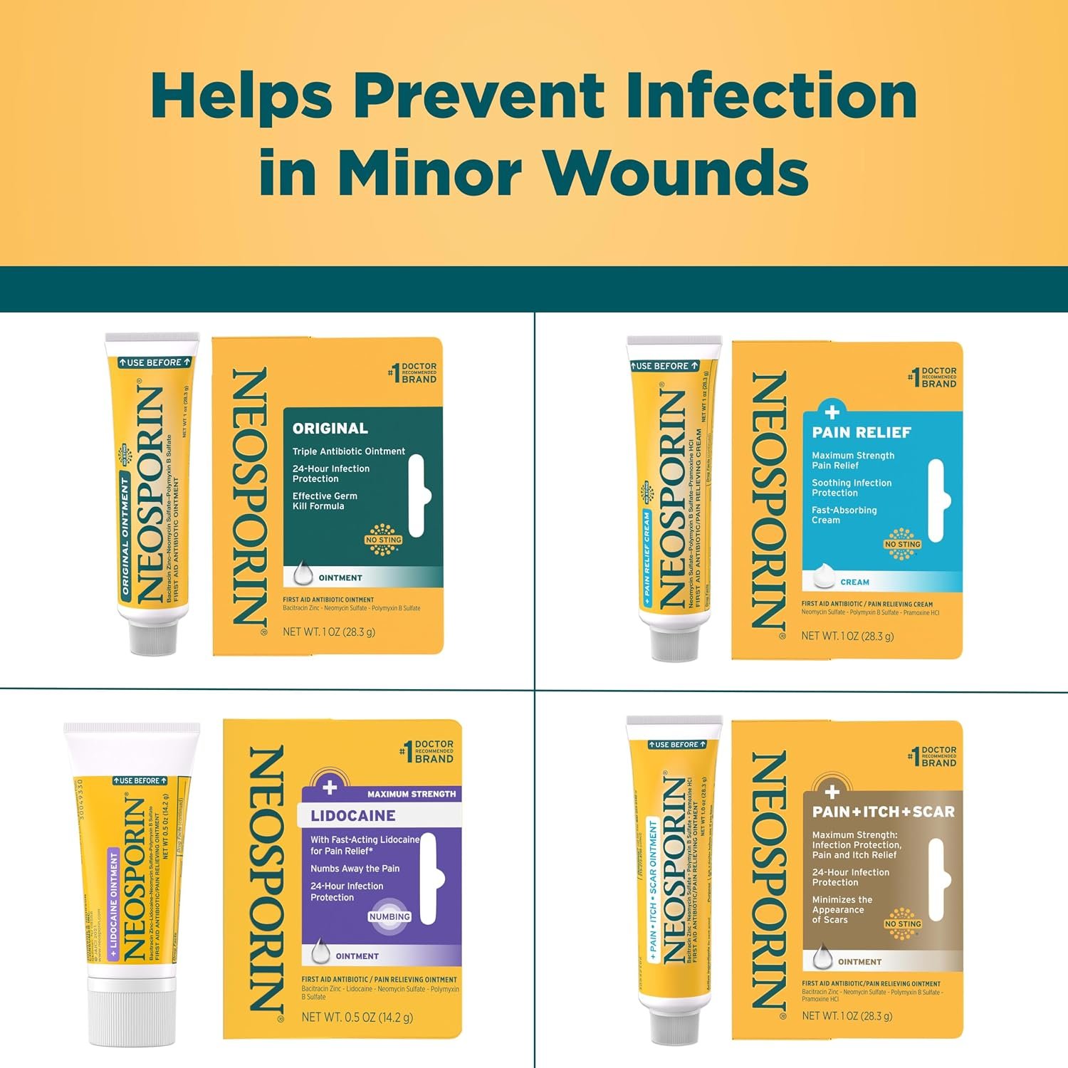 Neosporin Original First Aid Antibiotic Ointment for Wounds, Infection Protection Treatment, Germ-Killing Formula, Helps Minimize Appearance Of Scars for Minor Cuts, Scrapes, Burns, 1 Oz - Image 5