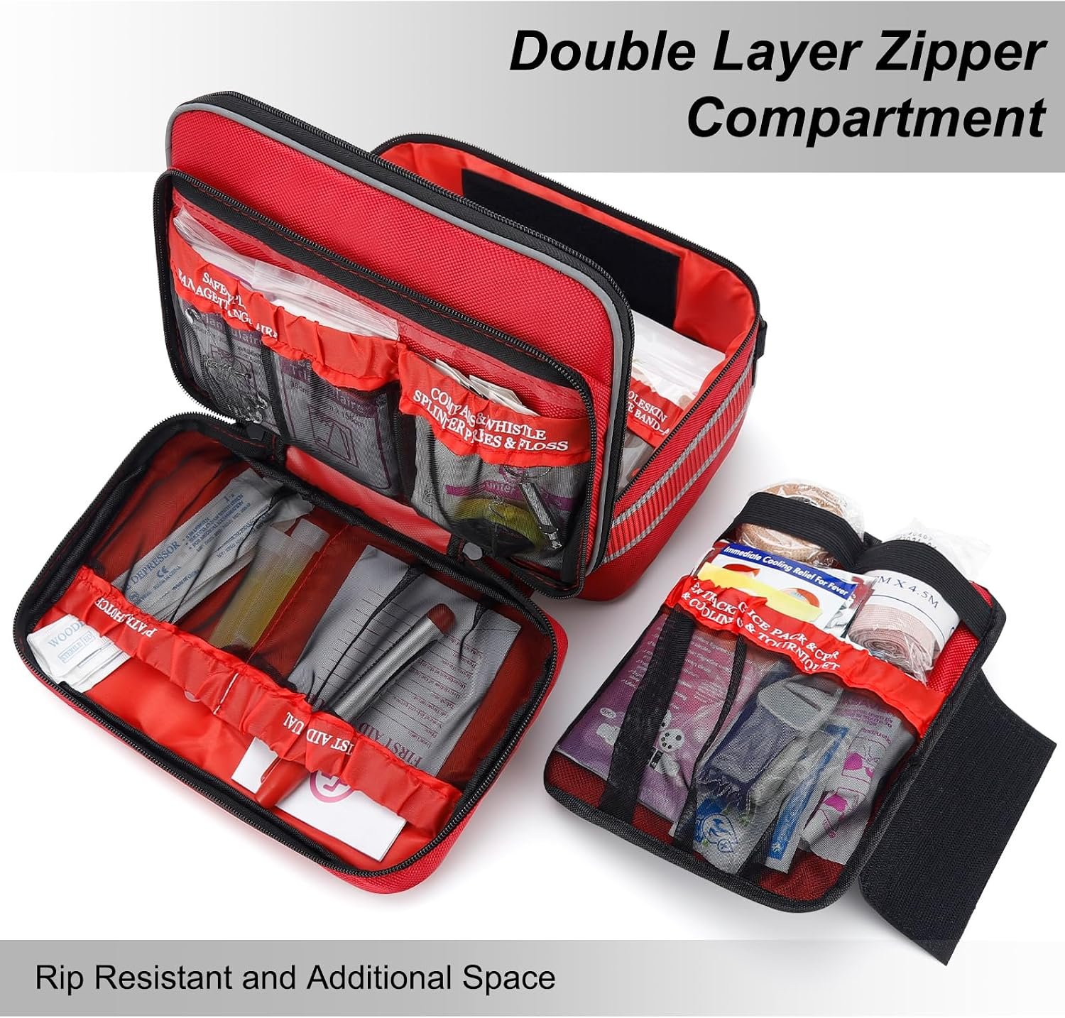 Gevoke Professional 500 Piece Emergency First Aid Kit for Home, Car | Large Complete Medical Kit for Travel, Camping, Truck, Hiking, Sports, Office, Vehicle & Outdoor Emergencies - Image 2