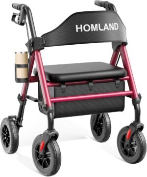 HOMLAND Foldable Rollator Walkers f...