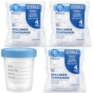 Vakly Sterile Specimen Cups 4 oz, U...