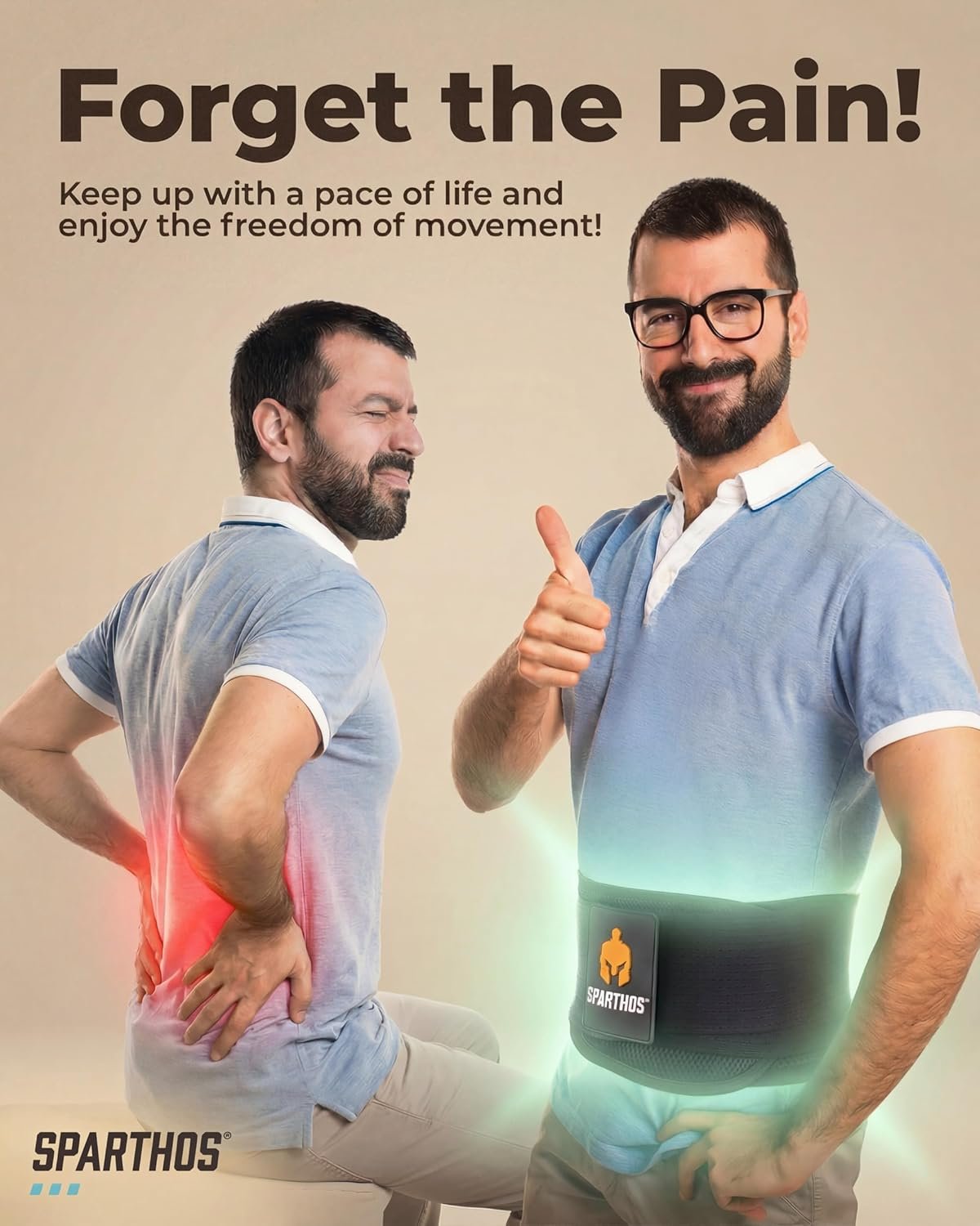Sparthos Back Brace for Women & Men, Sciatica, Lower Back Pain - Black-L | Herniated Disc & Scoliosis Pain Relief, Adjustable Back Support Belt, Lumbar Pad, Breathable Mesh for Work & Heavy Lifting - Image 2