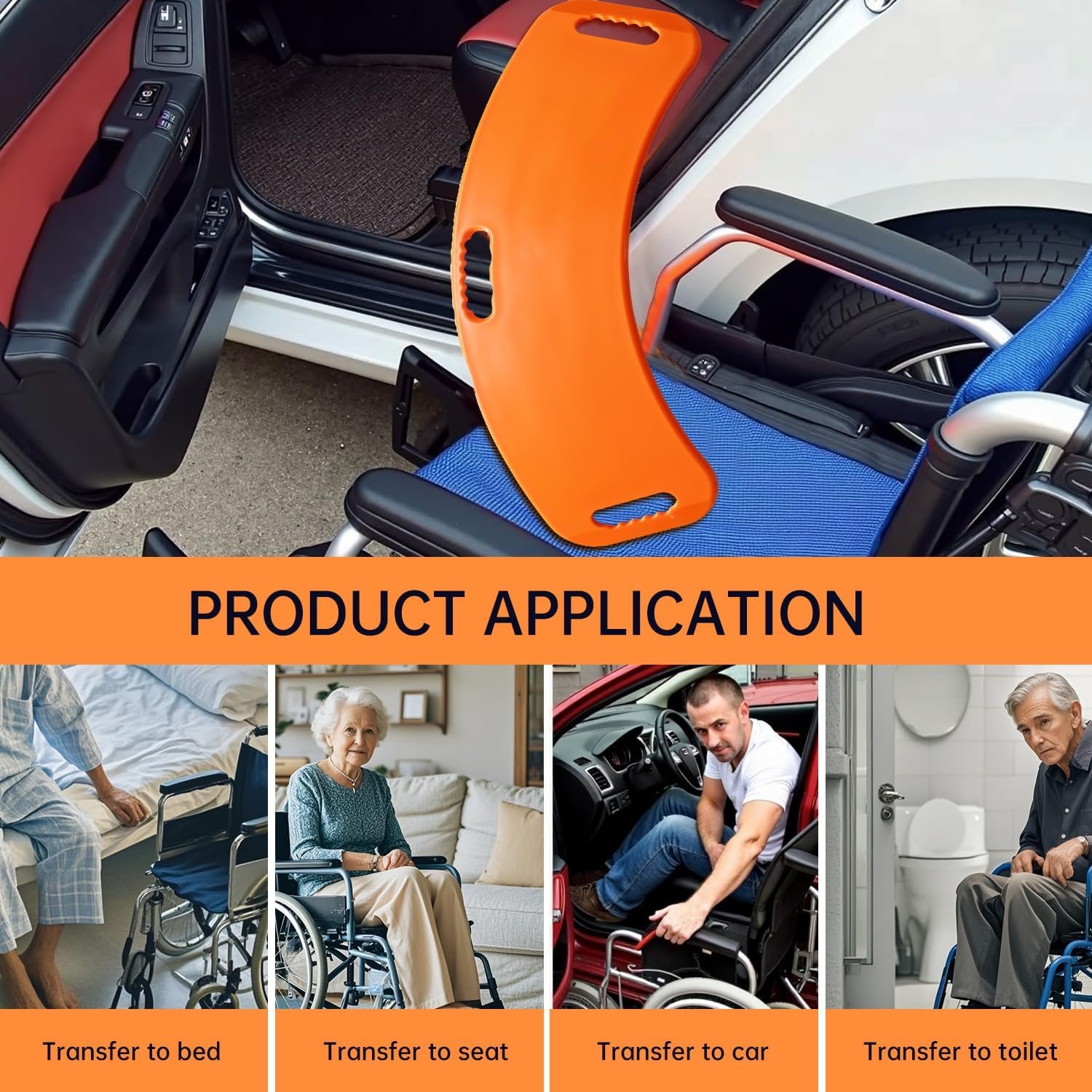 Transfer Board and Slide Board for transferring, Sliding Board Transfer to Wheelchair ,Patient Transfer ,Transfer Boards from Wheelchair to Car, Toilet, Tub, Slide Sheet, (Patented Product) - Image 5