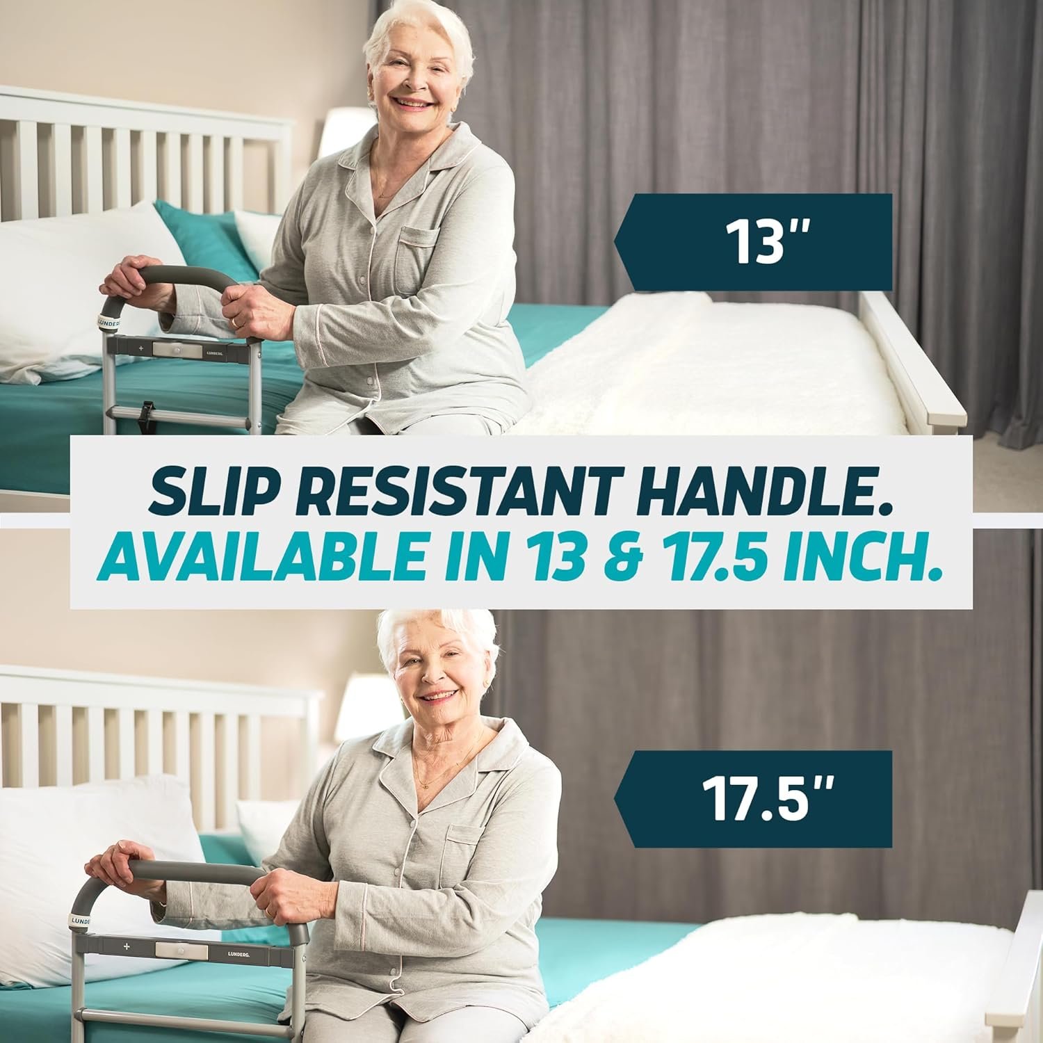 Lunderg Bed Assist Rail for Seniors with Motion Light & Non-Slip Grab Bar | Easy to Install Bed Rails for Elderly Adults Safety & Post-Surgery - Helps Reduce Falls & Support Independence - Image 4