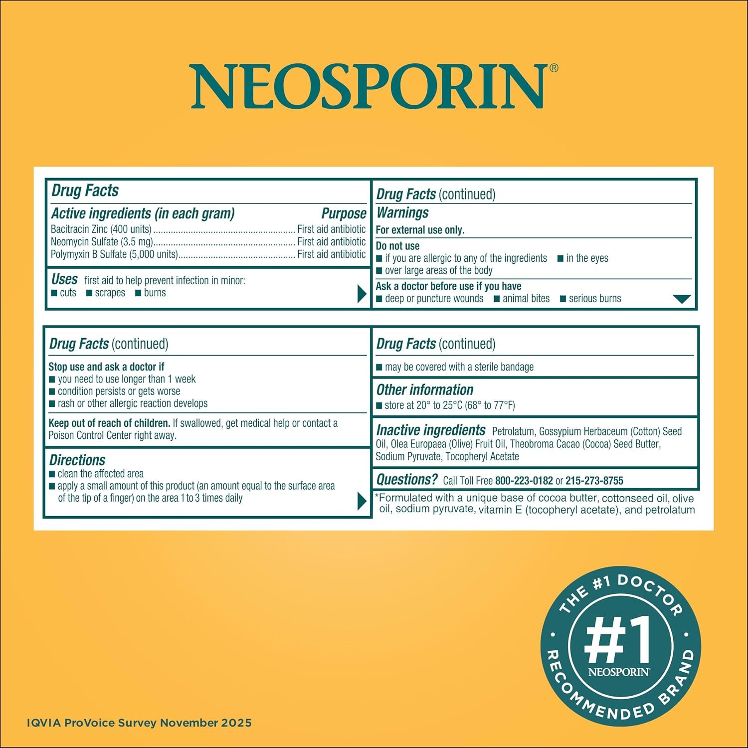 Neosporin Original First Aid Antibiotic Ointment for Wounds, Infection Protection Treatment, Germ-Killing Formula, Helps Minimize Appearance Of Scars for Minor Cuts, Scrapes, Burns, 1 Oz - Image 8