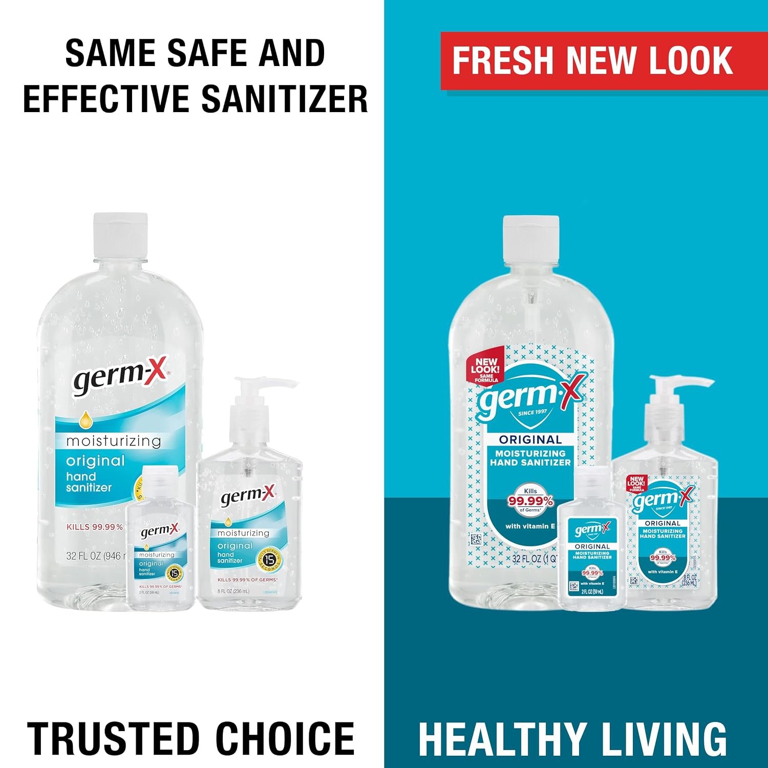Germ-X Original Hand Sanitizer, 8 Fl Oz (Pack of 12), Less Drying Moisturizing Gel with Vitamin E, No Rinse Formula, Pump Bottle - Image 5