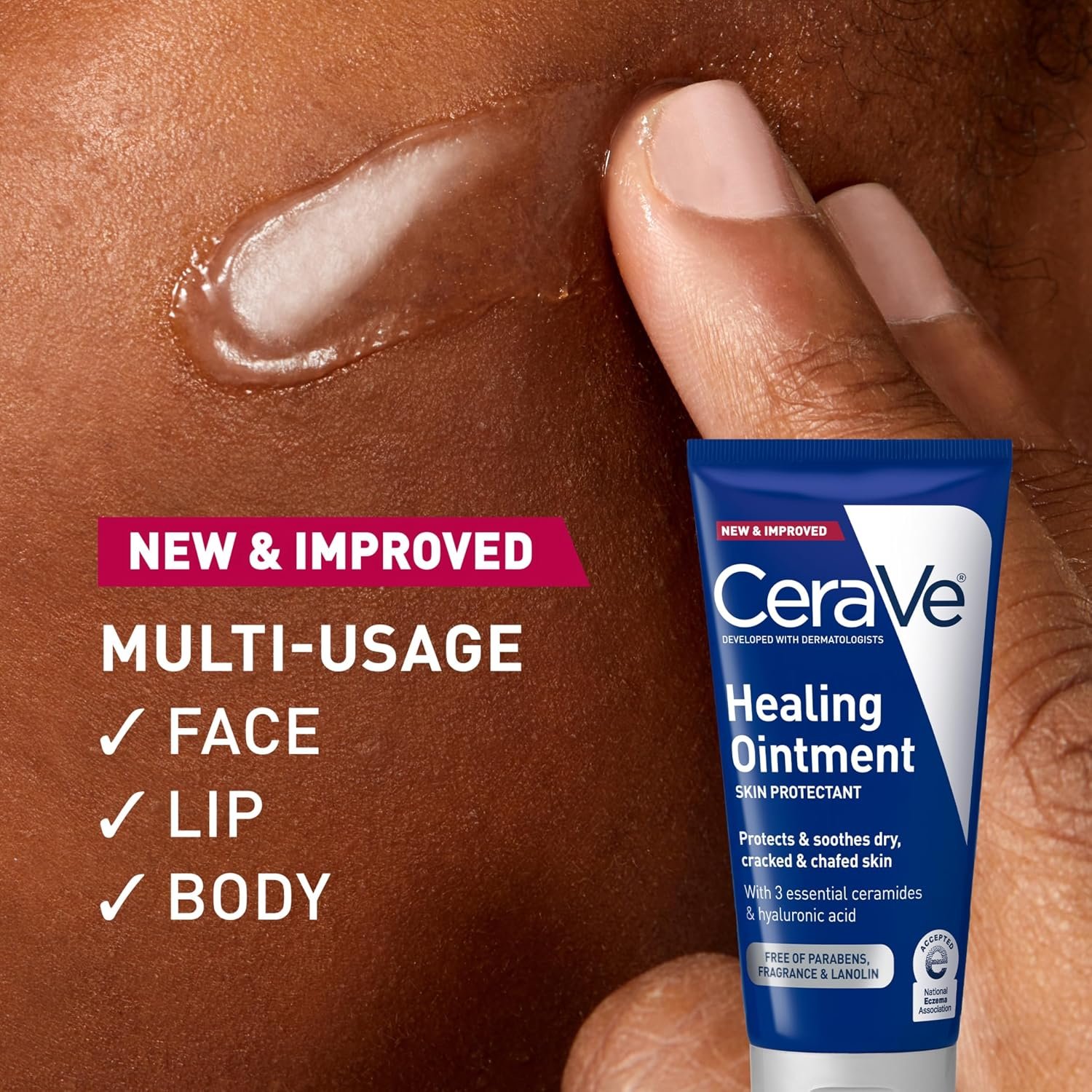 CeraVe Healing Ointment, Hyaluronic Acid Skin Protectant for Dry Skin, 3oz | Skin Care, Body Care, Barrier Cream, Skin Barrier Repair, Ceramides, Petrolatum, Lanolin Free, For Cracked, Chafed Skin - Image 7
