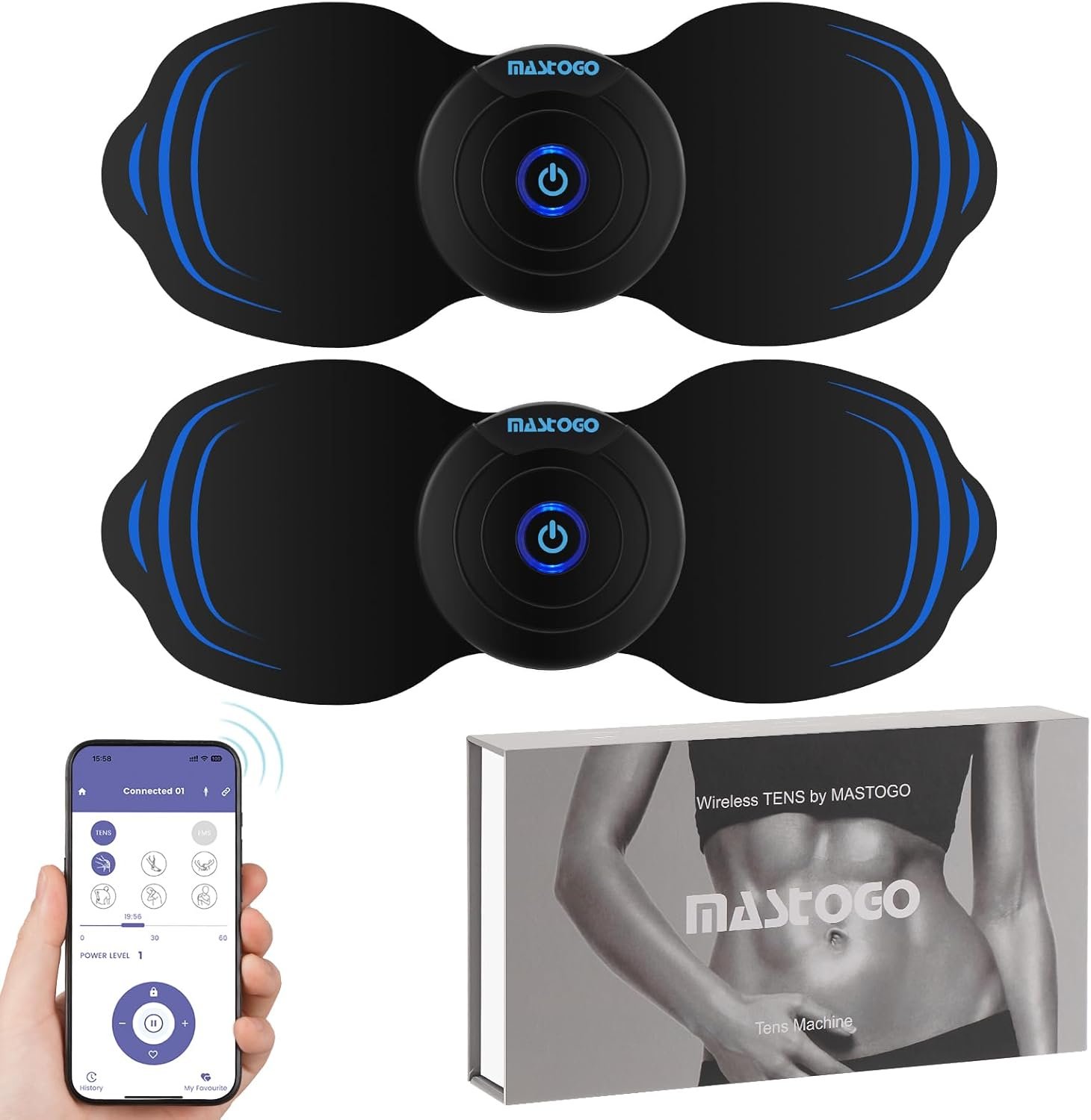 12 Modes Wireless TENS Unit Muscle ...