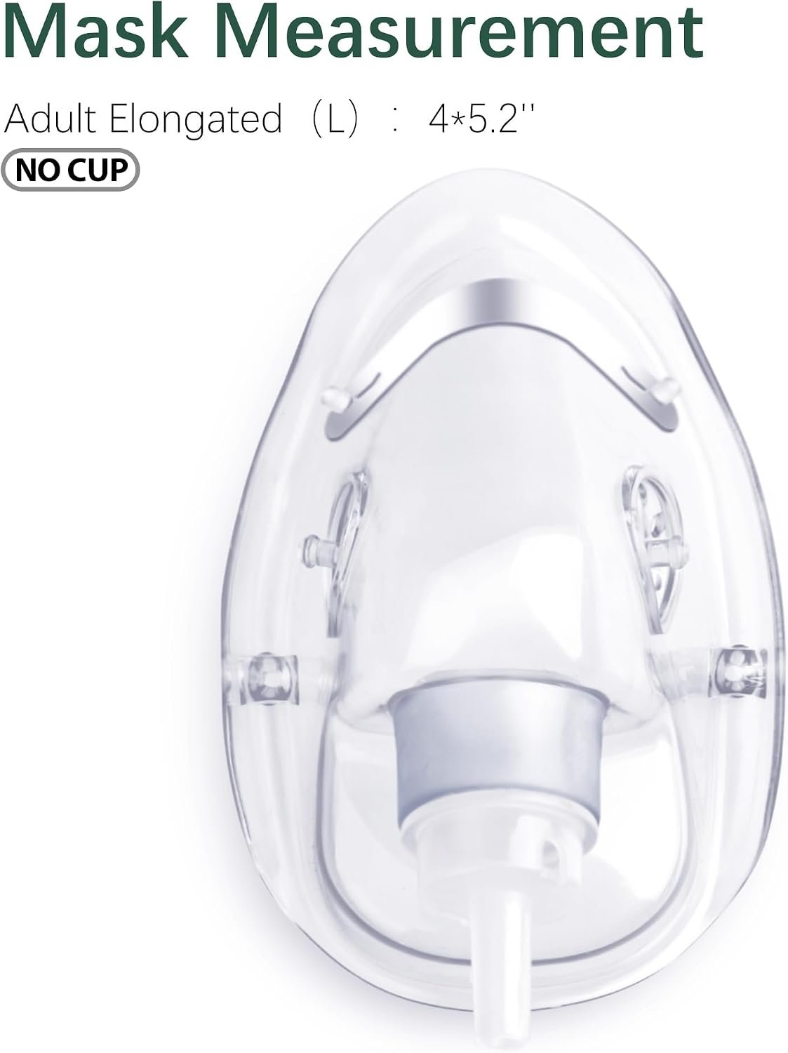 ANSNF 2 Pack Oxygen Mask for Face Adult with 6.6' Tube & Adjustable Elastic Strap - Size M+L (Clear) - NO CUP | NO CUP design - comes with 2 masks & 6.6' tubing (M+L). No smell, lightweight, easy to clean. Assembly in 10 seconds. - Image 4