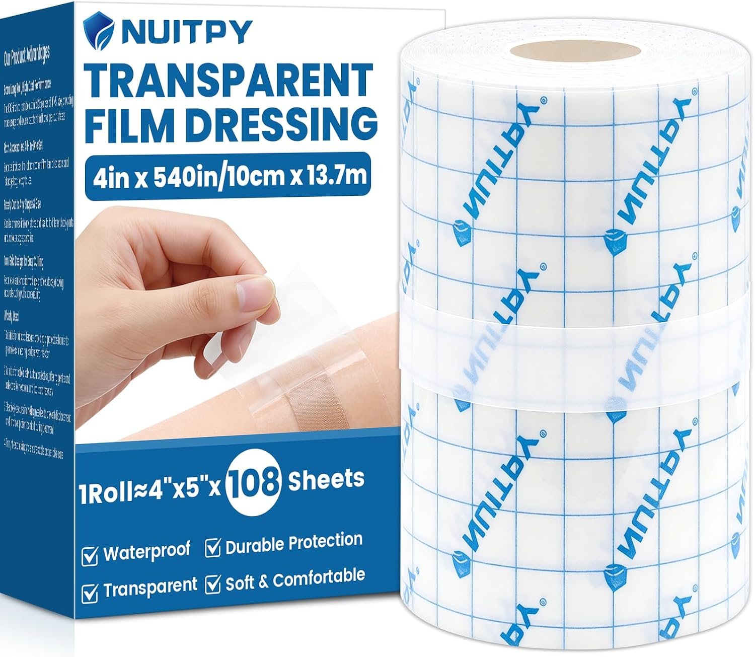 Transparent Film Dressing Roll, 4 i...