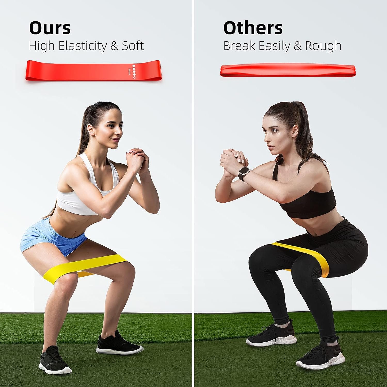 Resistance Bands for Working Out, 5-Pack Elastic Exercise Bands for Strength Training, Stretching, Workout; Home Gym Equipment for Women Men, Pilates Yoga Physical Therapy, Leg Glute Arm Exercise Kit - Image 3