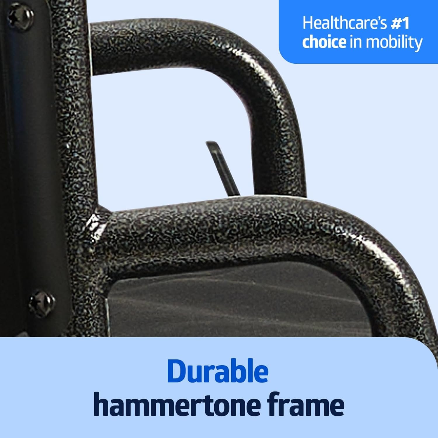 Medline Comfortable Folding Wheelchair with Swing-Back Desk-Length Arms and Swing-Away Footrests, 20”W x 16”D Seat - Image 2