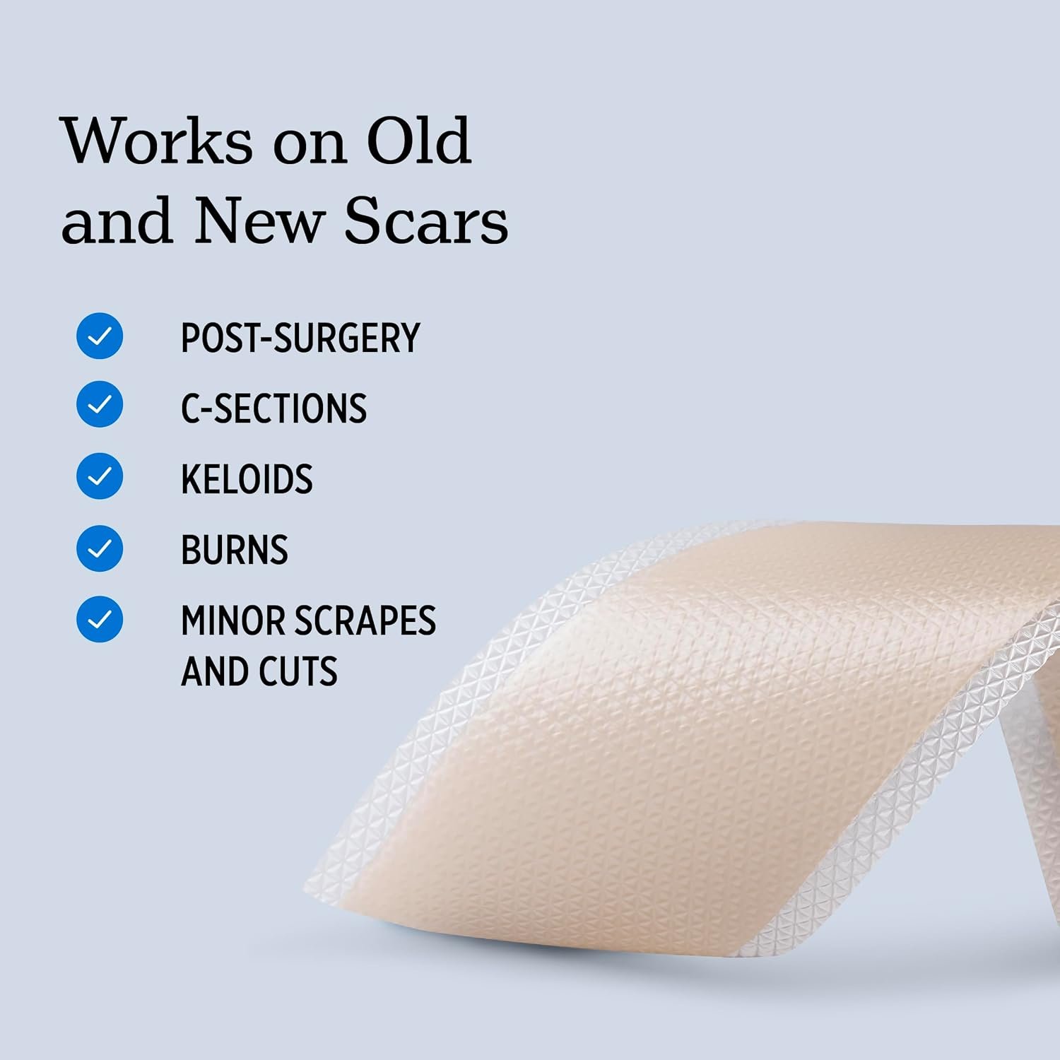 NUVADERMIS Silicone Scar Sheets - Extra Long Scar Sheets for C-Section, Tummy Tuck, Keloid, and Surgical Scars - Reusable Medical Grade Silicone Scar Sheets - Pack of 4 - Light Tone - Image 3