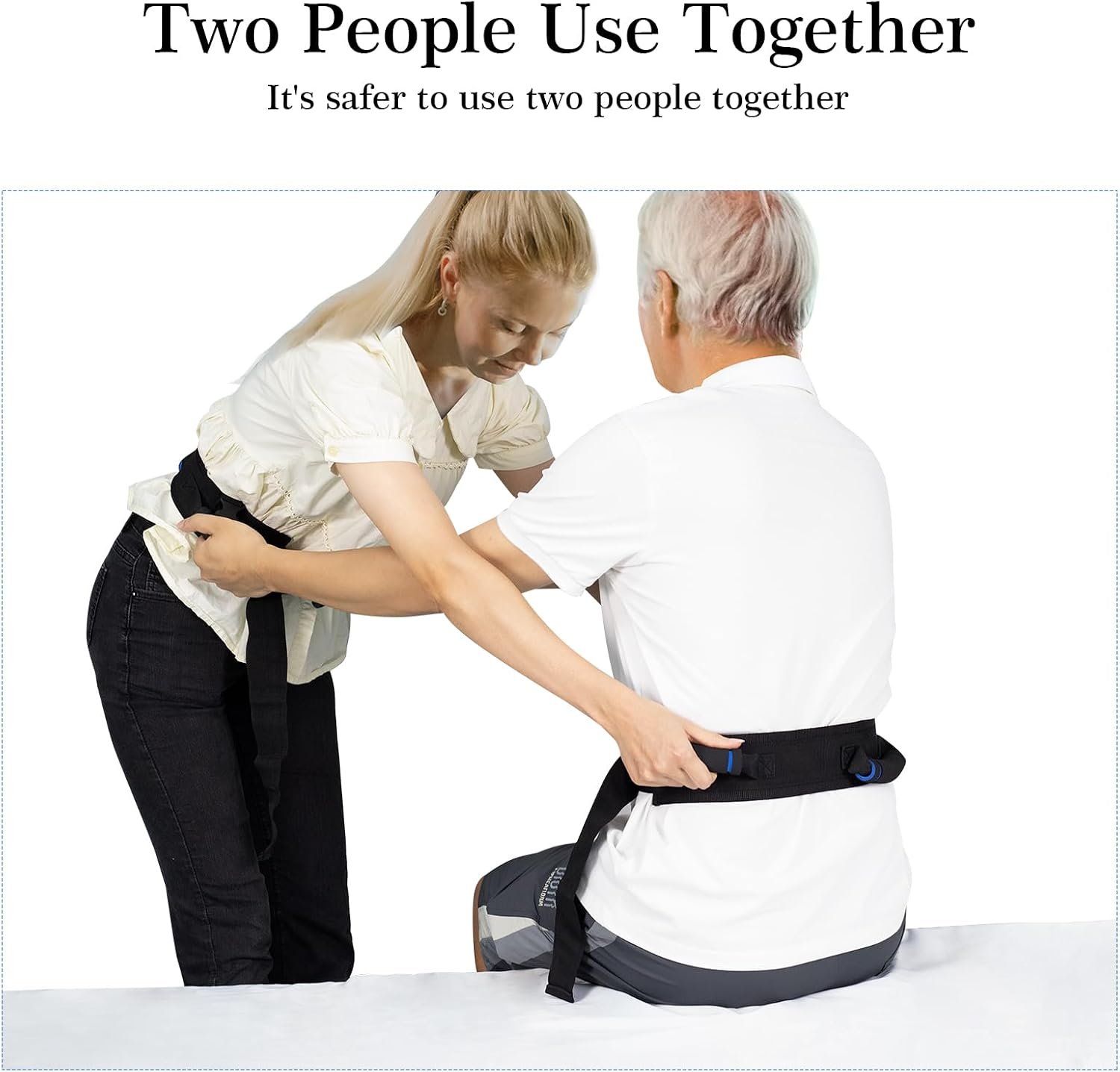 Transfer Belt for Seniors, Safety Walking Support with Quick Release Buckle | Multiple Padded Handles, 29-48" Adjustable Fit, Durable Nylon & Polyester, Machine-Washable, Quick Release - Image 7