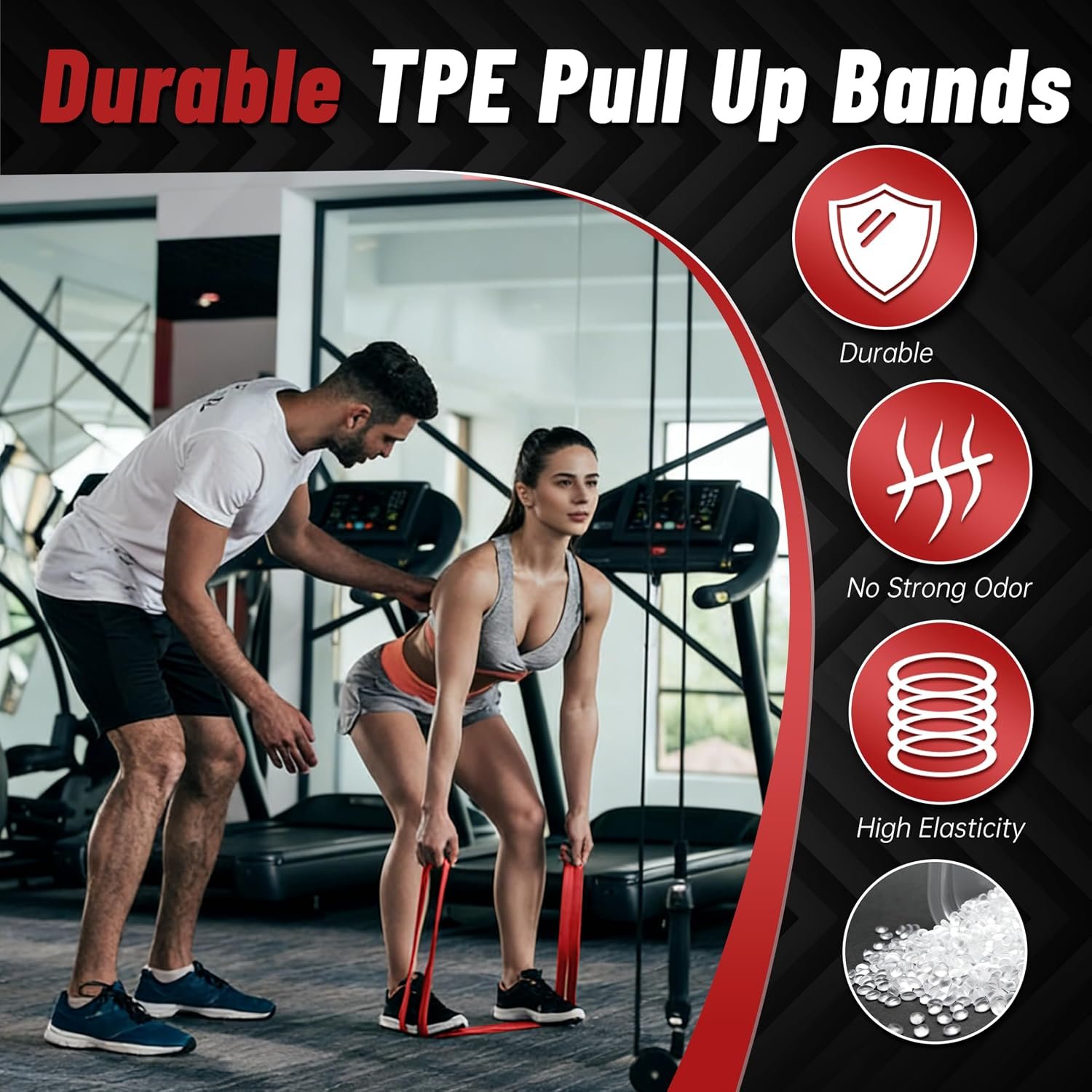 4-Level Resistance Bands for Working Out, Pull Up Assistance Bands | 5-85 LBS Resistance, Fitness, Full-Body Training, Physical Therapy & Stretch Workout, for Men, Women, Home, Outdoor, Gym Use - Image 3