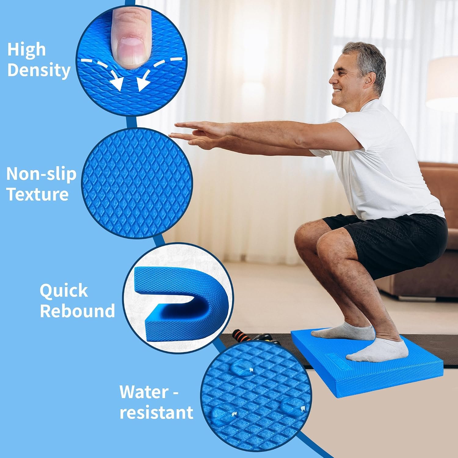 Professional Foam Balance Pad, Large Balance Pads for Physical Therapy, Foam Balance Board for Rehabilitation Stability Workout Knee and Ankle Exercise Strength Training - Image 3
