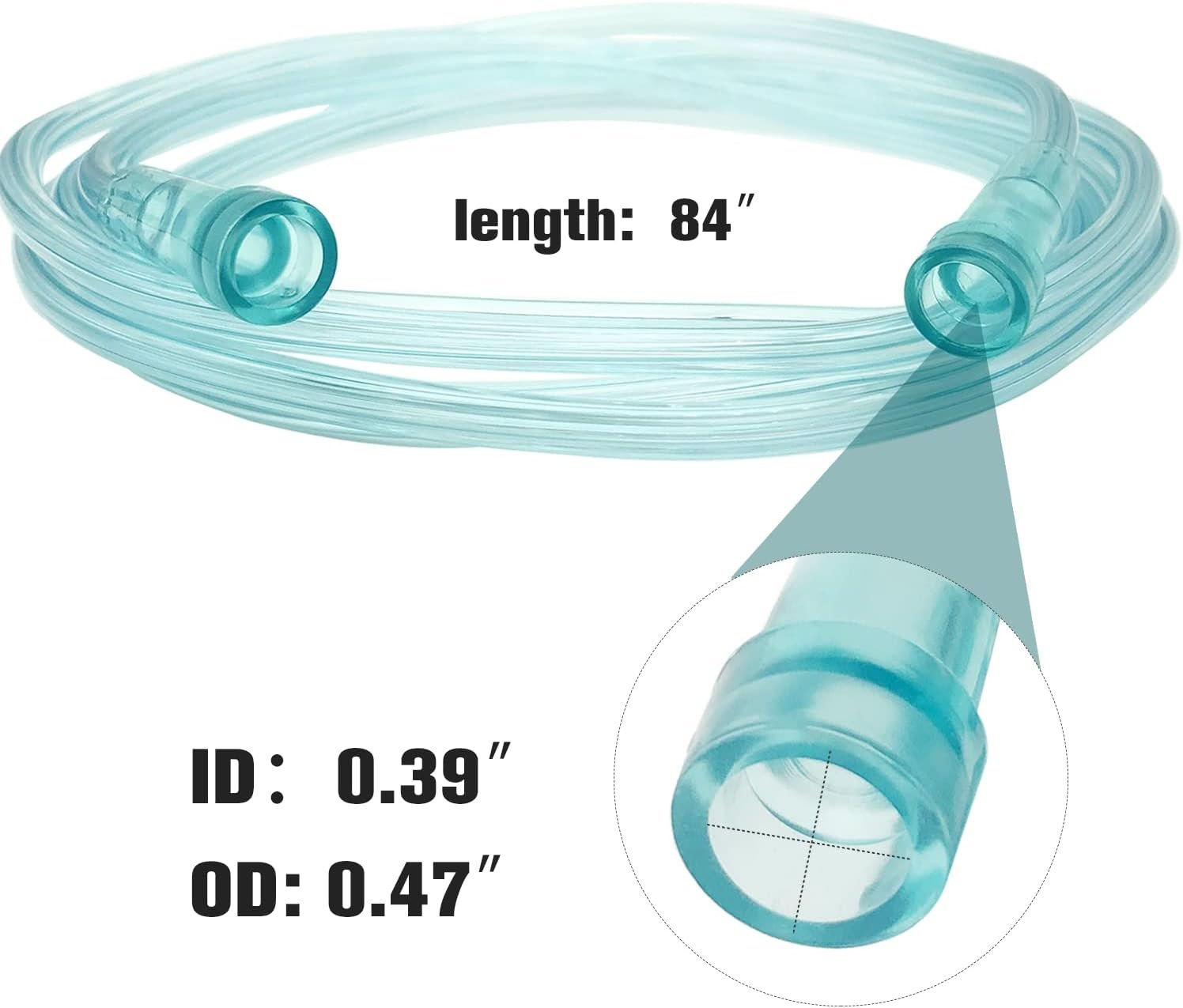 Oxygen Mask, Adult Standard Oxygen Mask with 7feet Length 6mm Oxygen Tube and Adjustable Elastic Strap, DEHP-Free and Latex-Free Materials, 2 Pack (Green,for Adult Standard) - Image 3