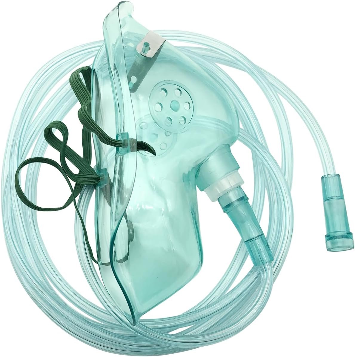 Oxygen Mask, Adult Standard Oxygen Mask with 7feet Length 6mm Oxygen Tube and Adjustable Elastic Strap, DEHP-Free and Latex-Free Materials, 2 Pack (Green,for Adult Standard) - Image 5