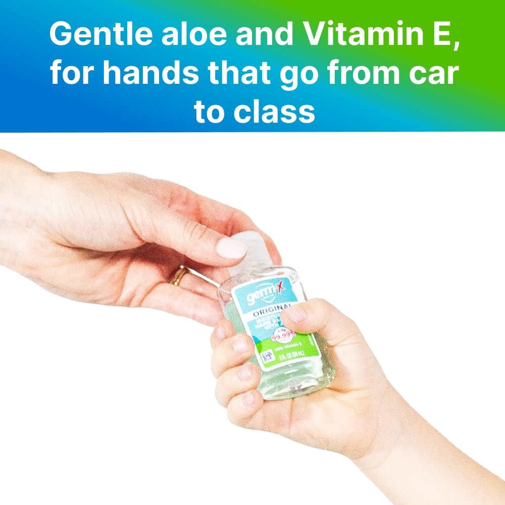 Germ-X Original Hand Sanitizer, 2 Fl Oz (Pack of 24), Less Drying Moisturizing Gel with Aloe and Vitamin E, No Rinse Formula, Bulk Mini Travel Size for On-The-Go - Image 12
