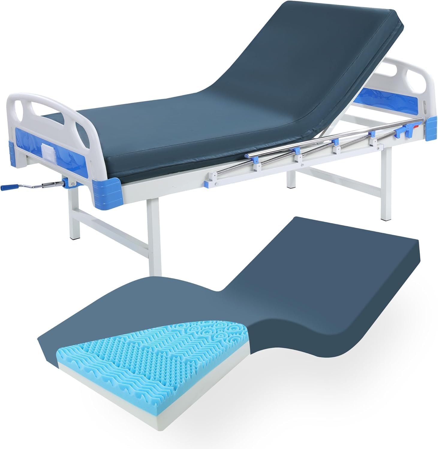 HOMBYS FDA Registered 5-Zone Memory Foam Hospital Bed Mattress, 80"x36"x6" Pressure Relief for Home & Clinical Use, Waterproof Cover, Supports 500 lbs for Bariatric & Elderly Care