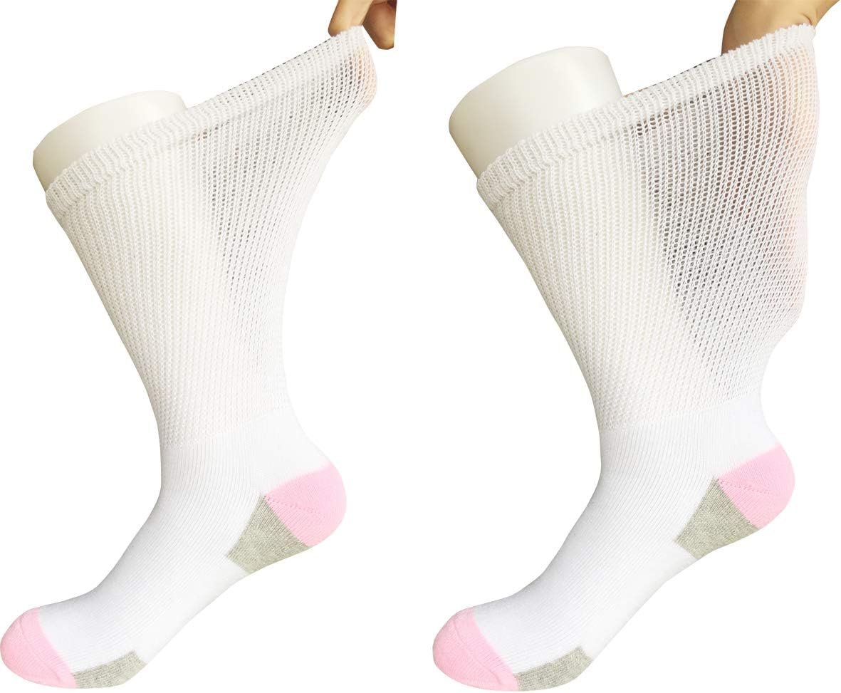 SYOLLAVE Women Diabetic Socks Non-Binding Wide Top Loose Fitting Medical Hospital Socks for Diabetes Edema Thick Ankle Crew Socks Casual Dress Sox - Image 4